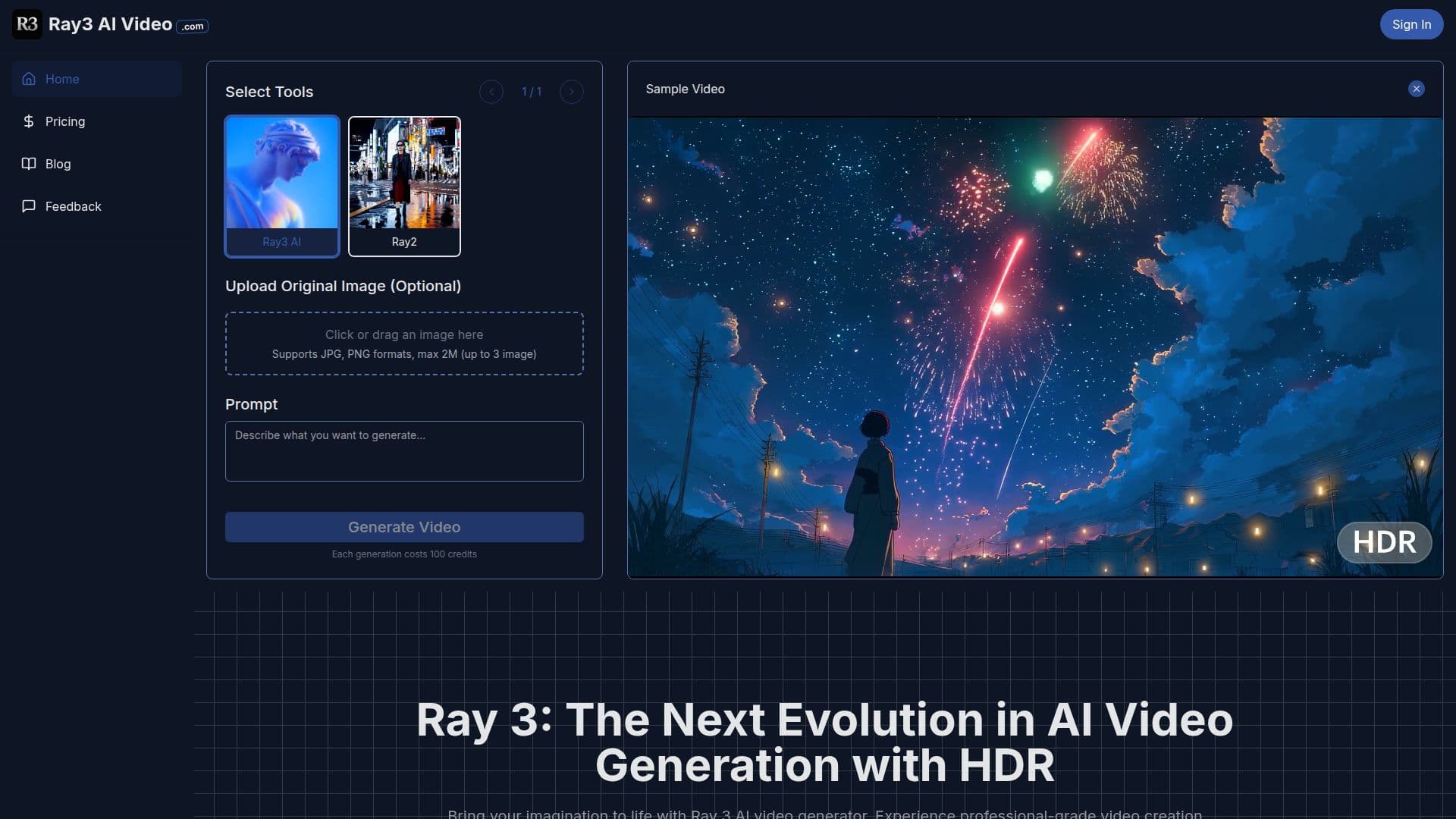 Screenshot von Ray3 AI Video Generator