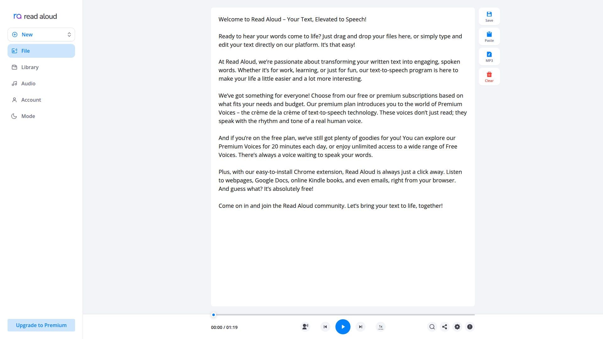 ReadAloud Text to Speech Tool screenshot