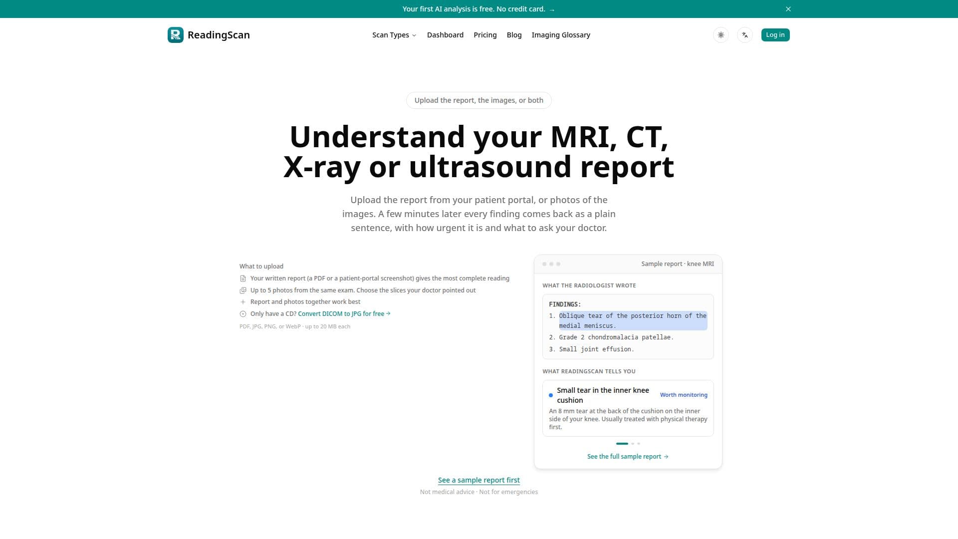 Screenshot von ReadingScan