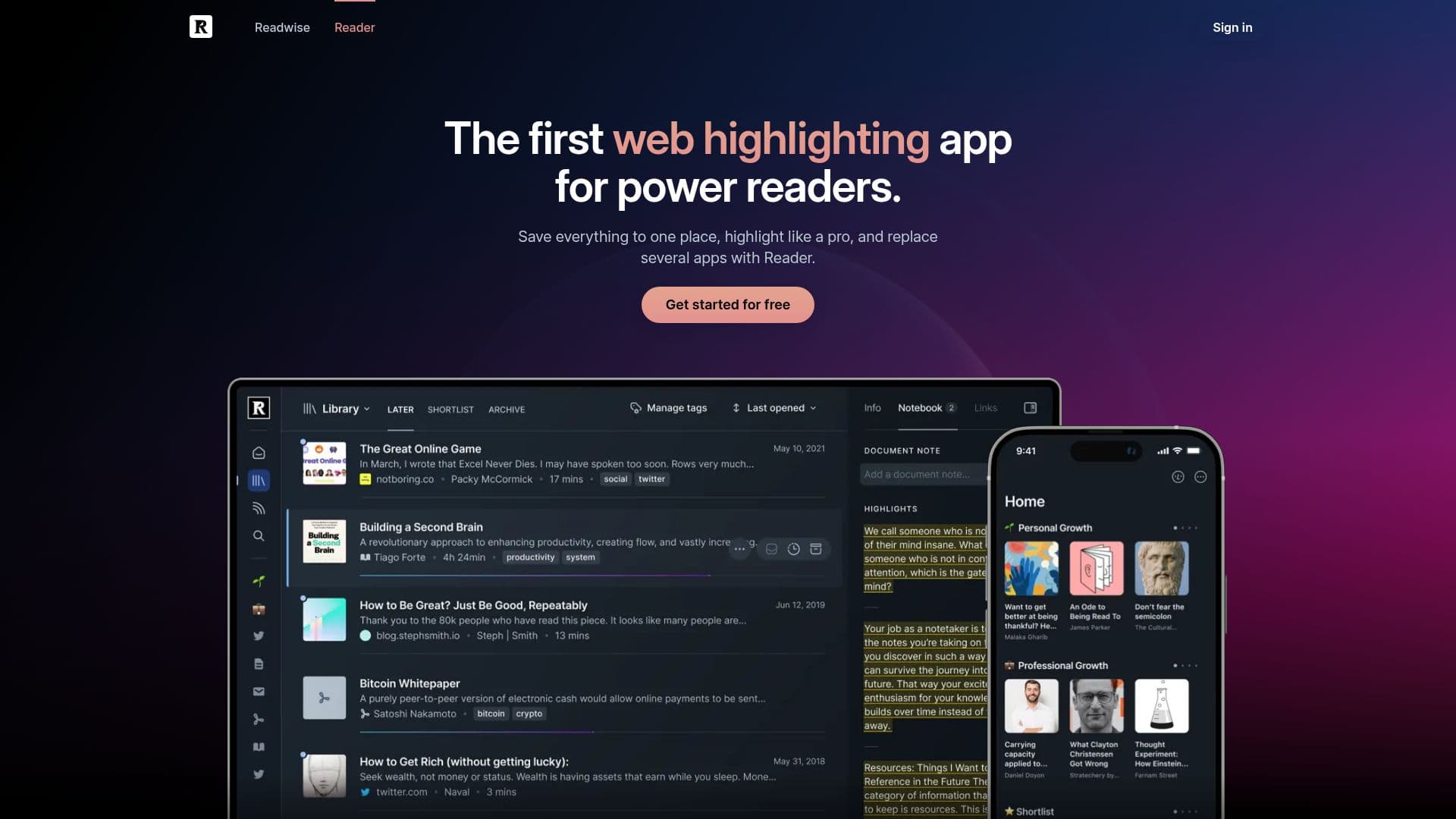 Readwise Reader screenshot