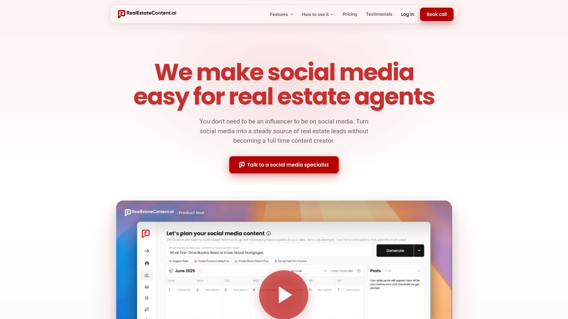 RealEstateContent.ai - 房地产社交媒体AI screenshot