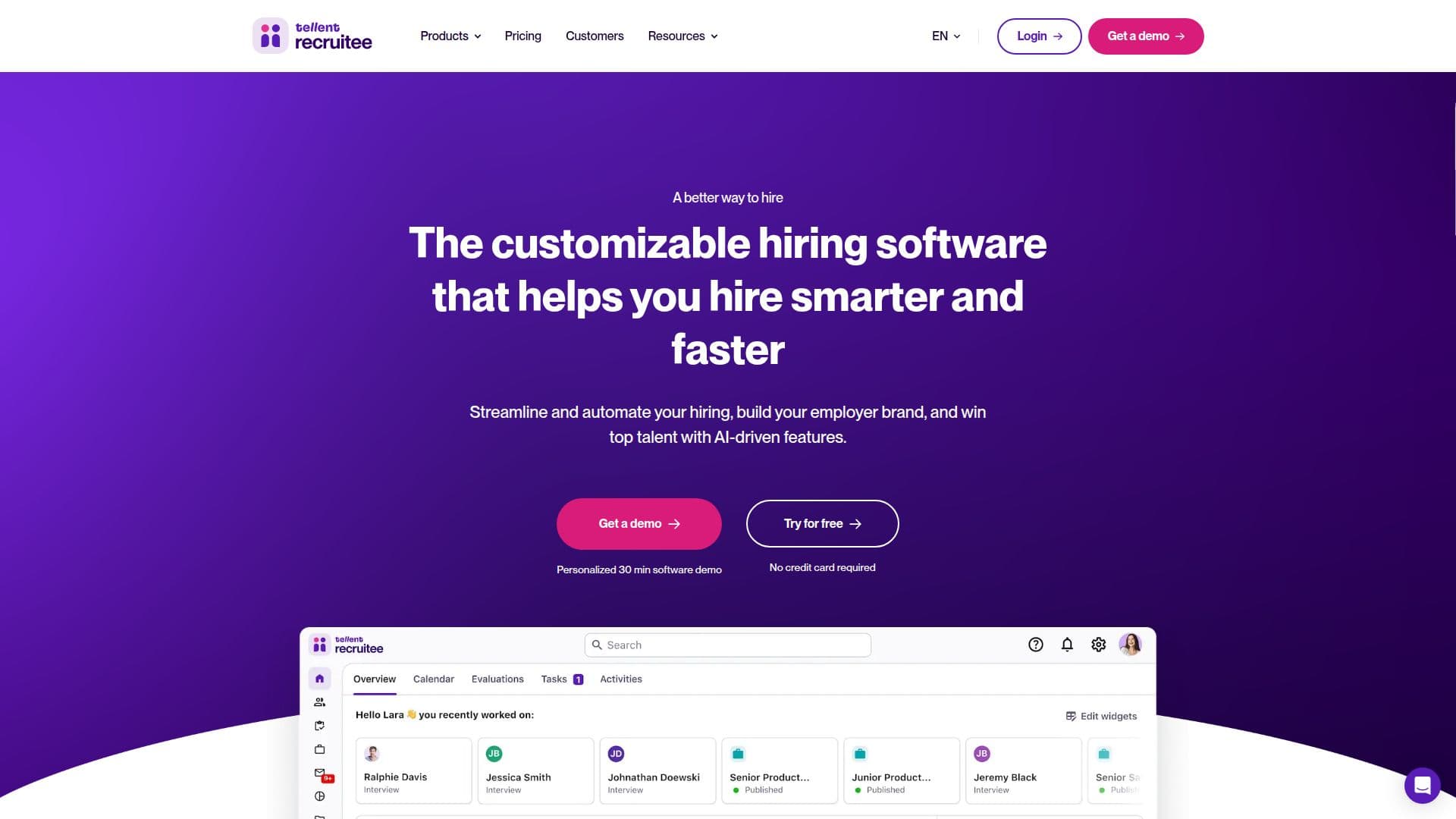 Recruitee ATS & Hiring Software screenshot