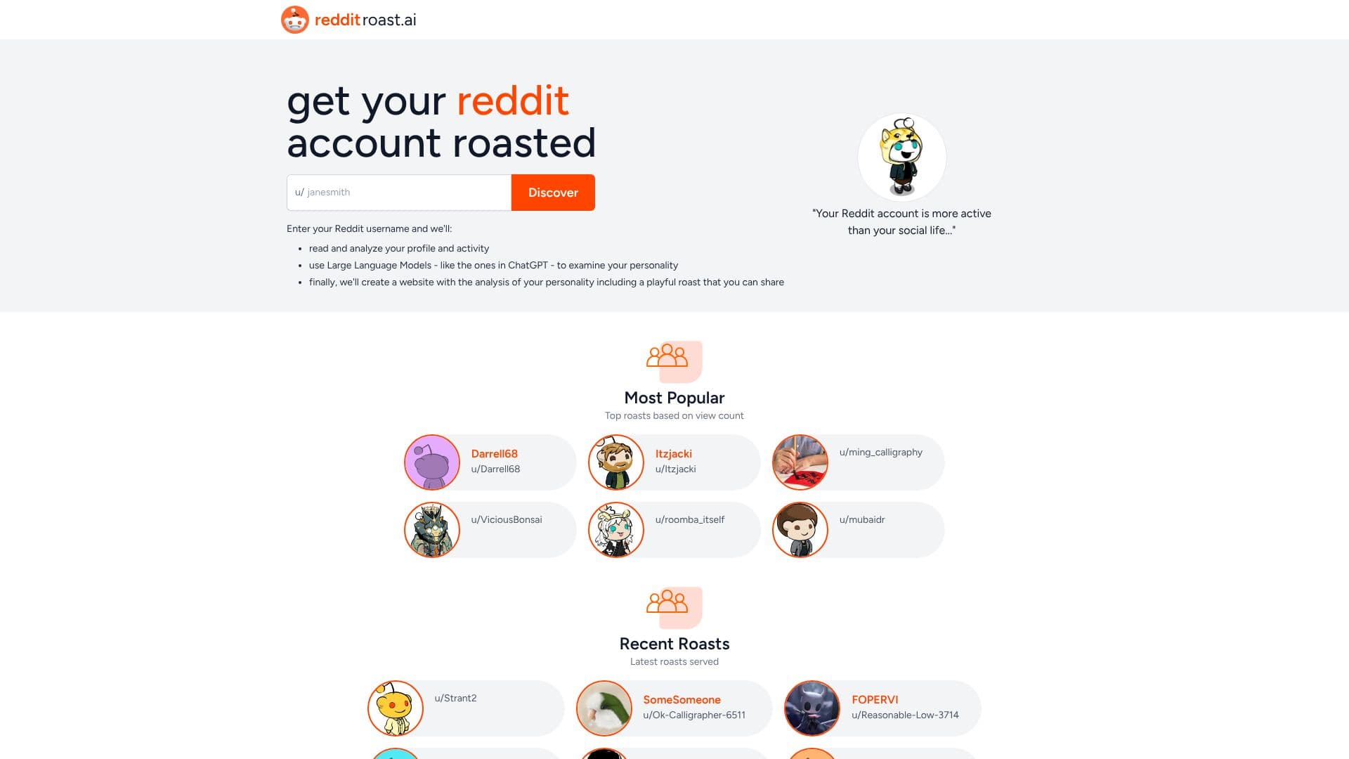 RedditRoast.ai screenshot