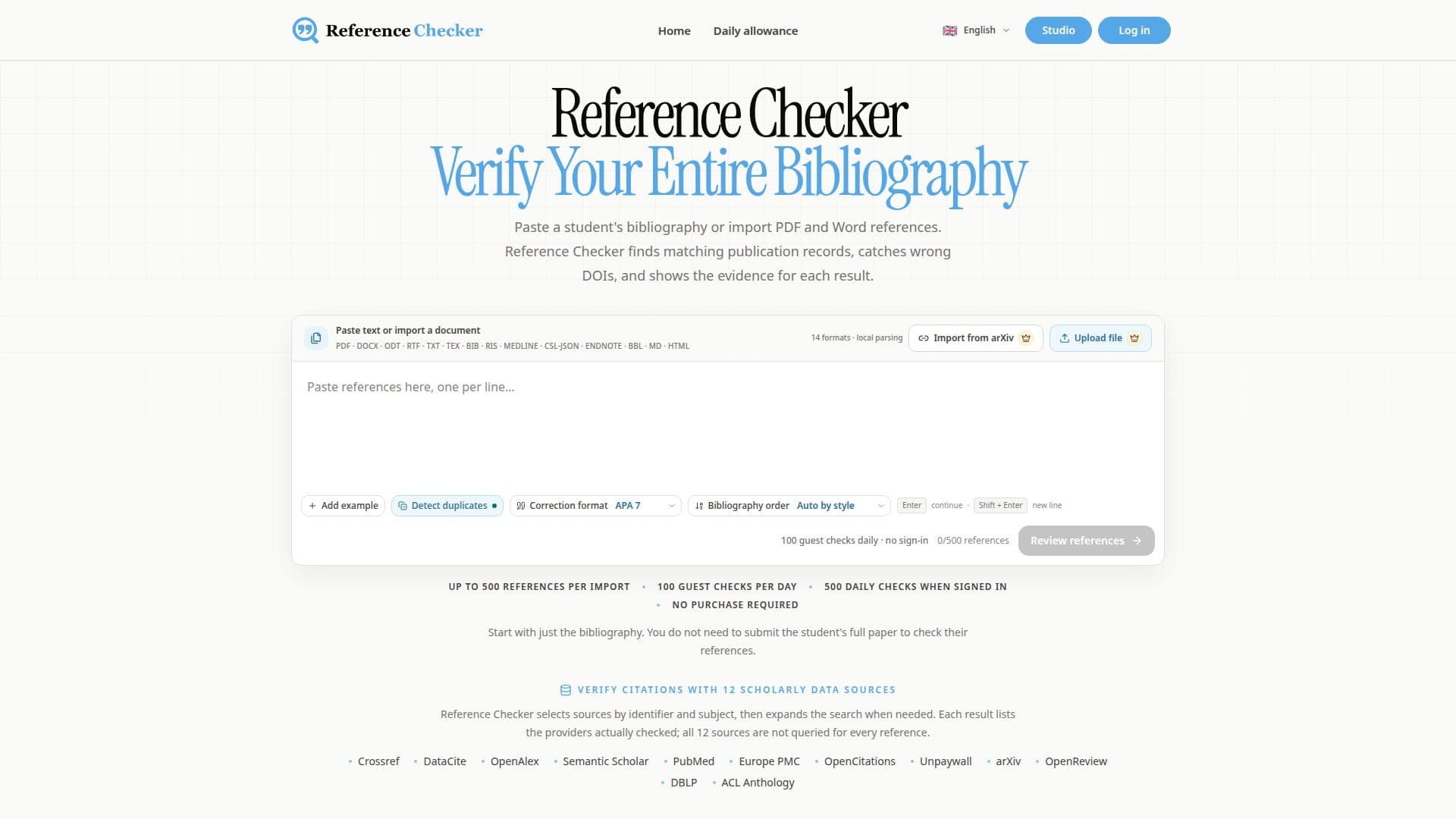 Reference Checker screenshot