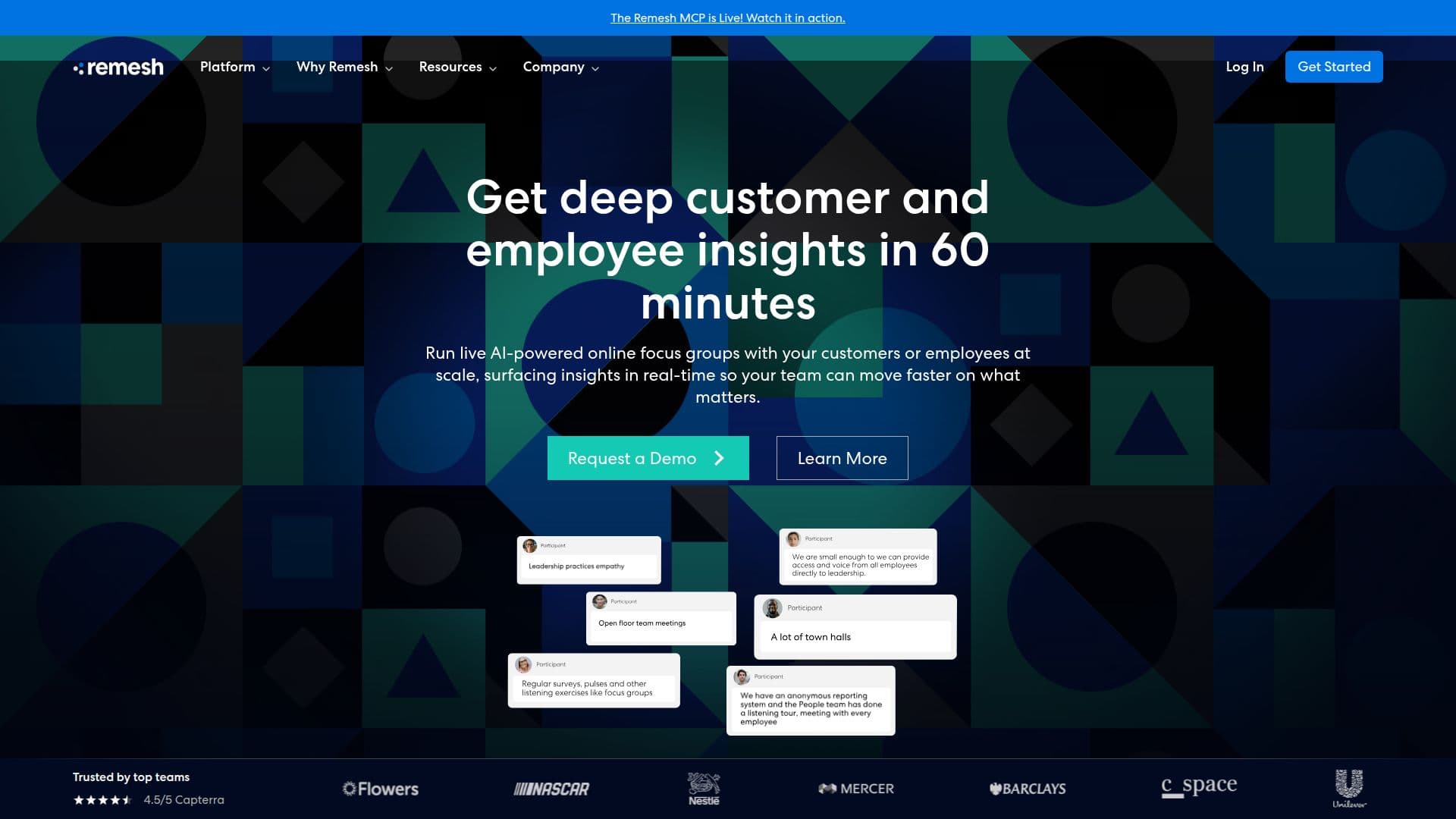 Remesh AI Insights Platform screenshot