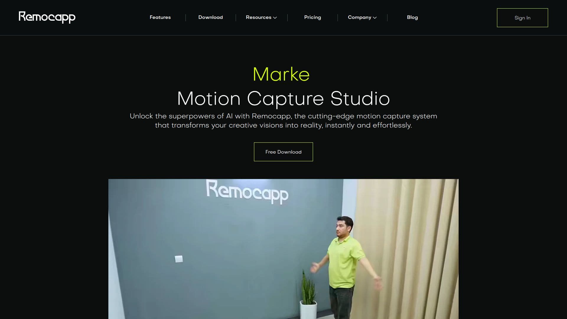 Remocapp Motion Capture Studio screenshot