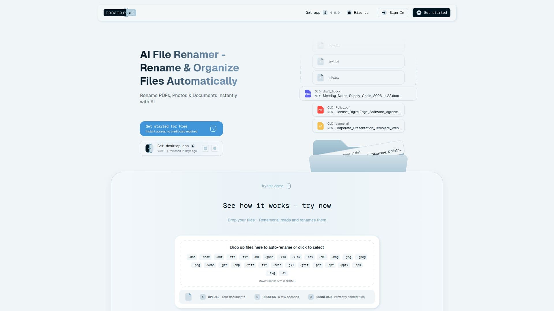 Скриншот Renamer.ai