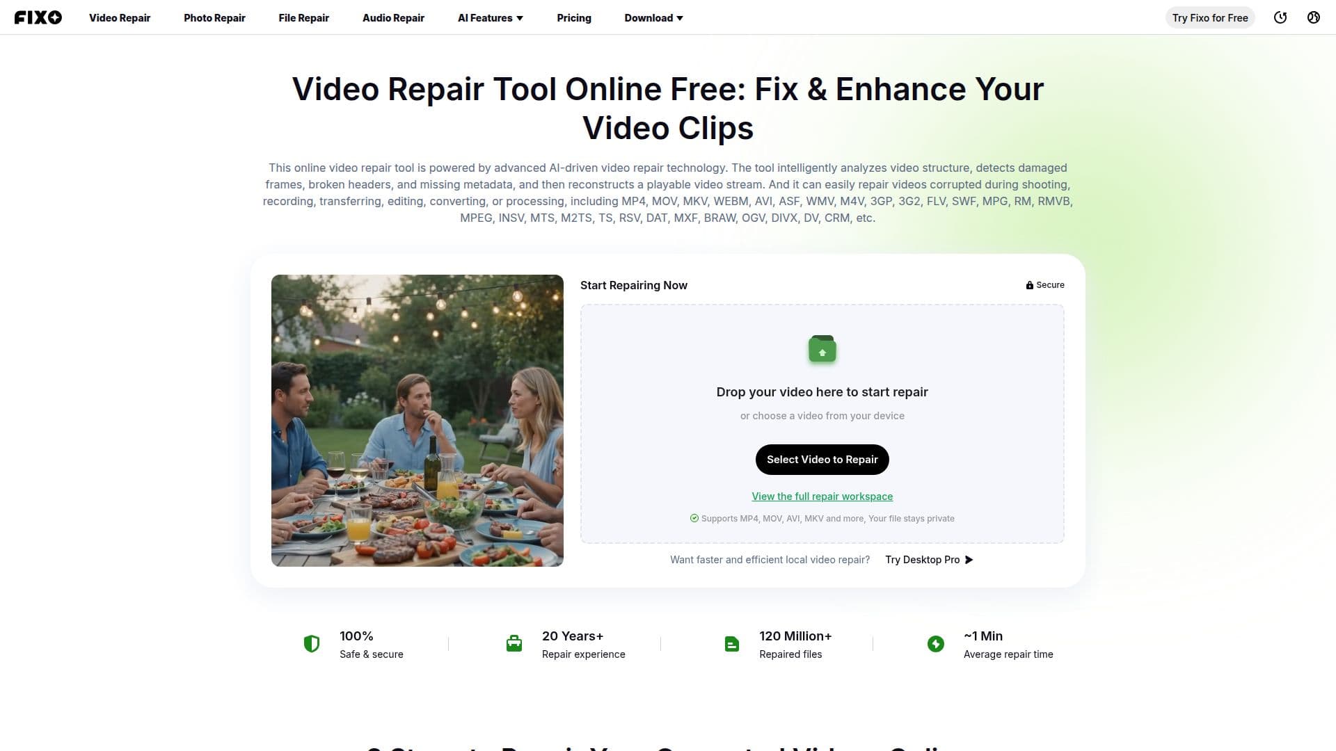 Captura de pantalla de EaseUS Online Video Repair