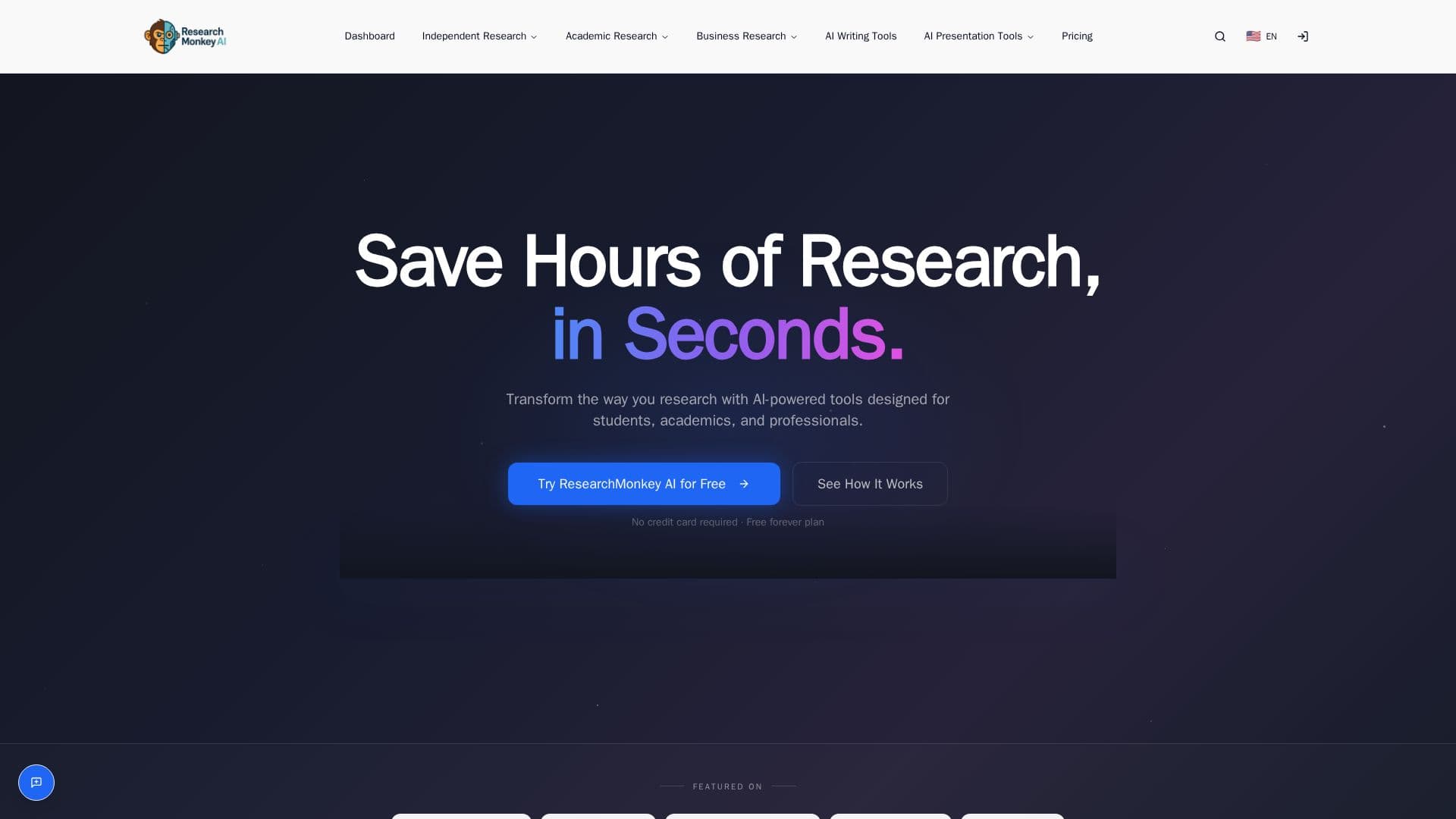 Capture d’écran de ResearchMonkey AI