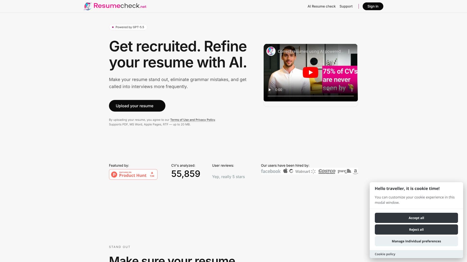 Resumecheck.net のスクリーンショット