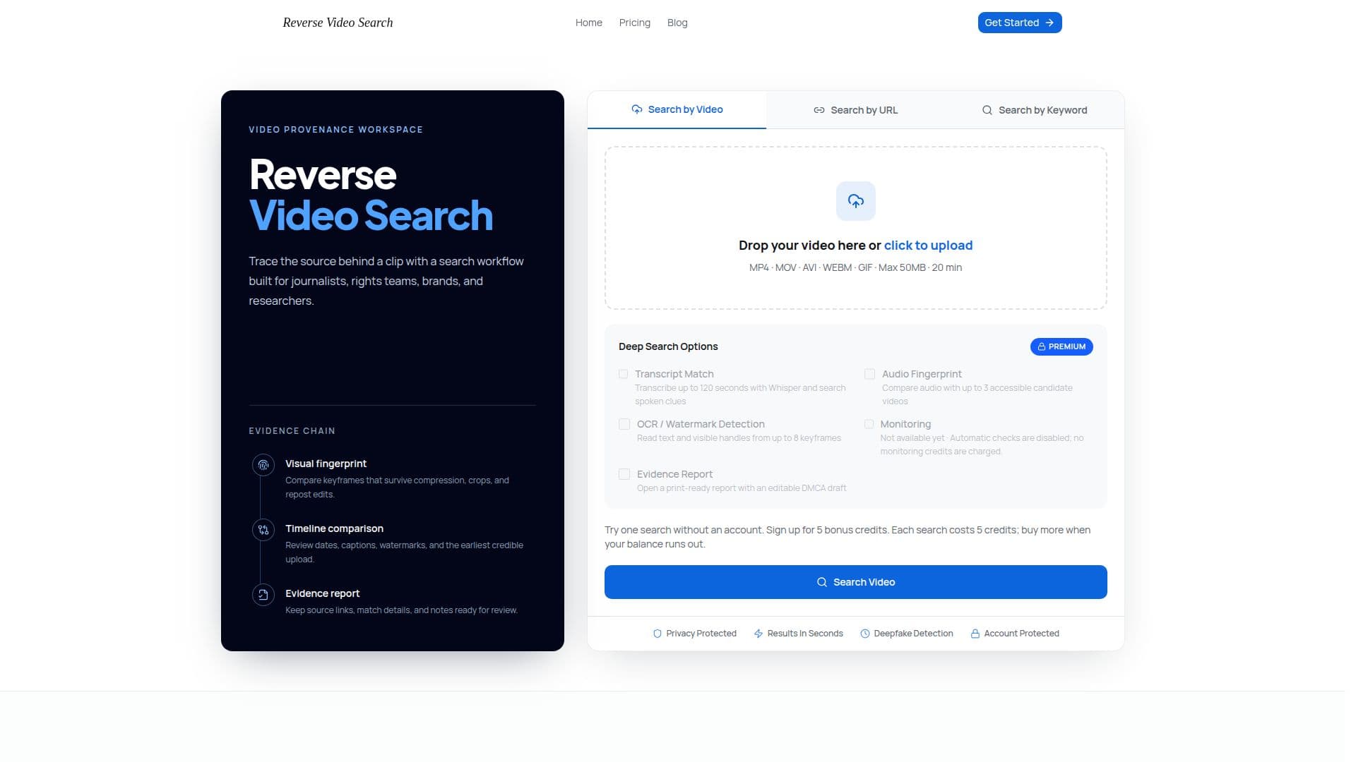 Reverse Video Search screenshot