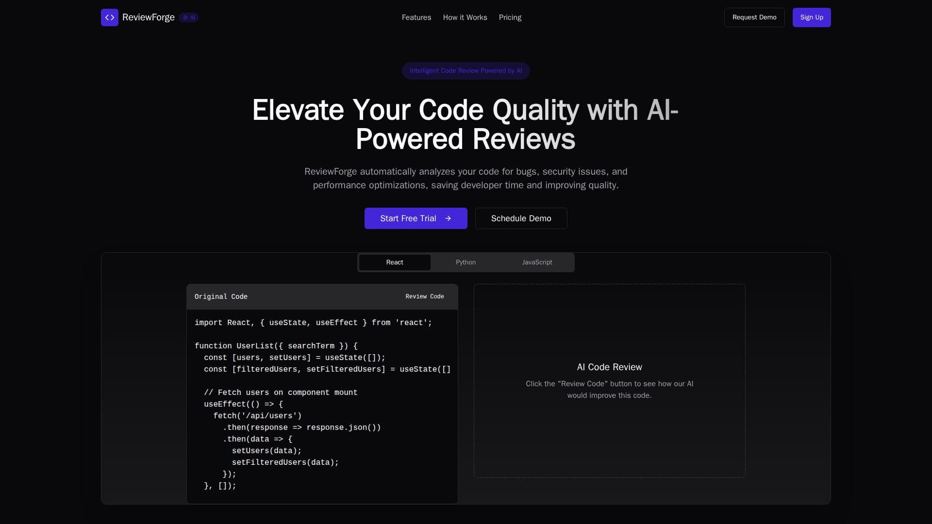 لقطة شاشة لـ ReviewForge