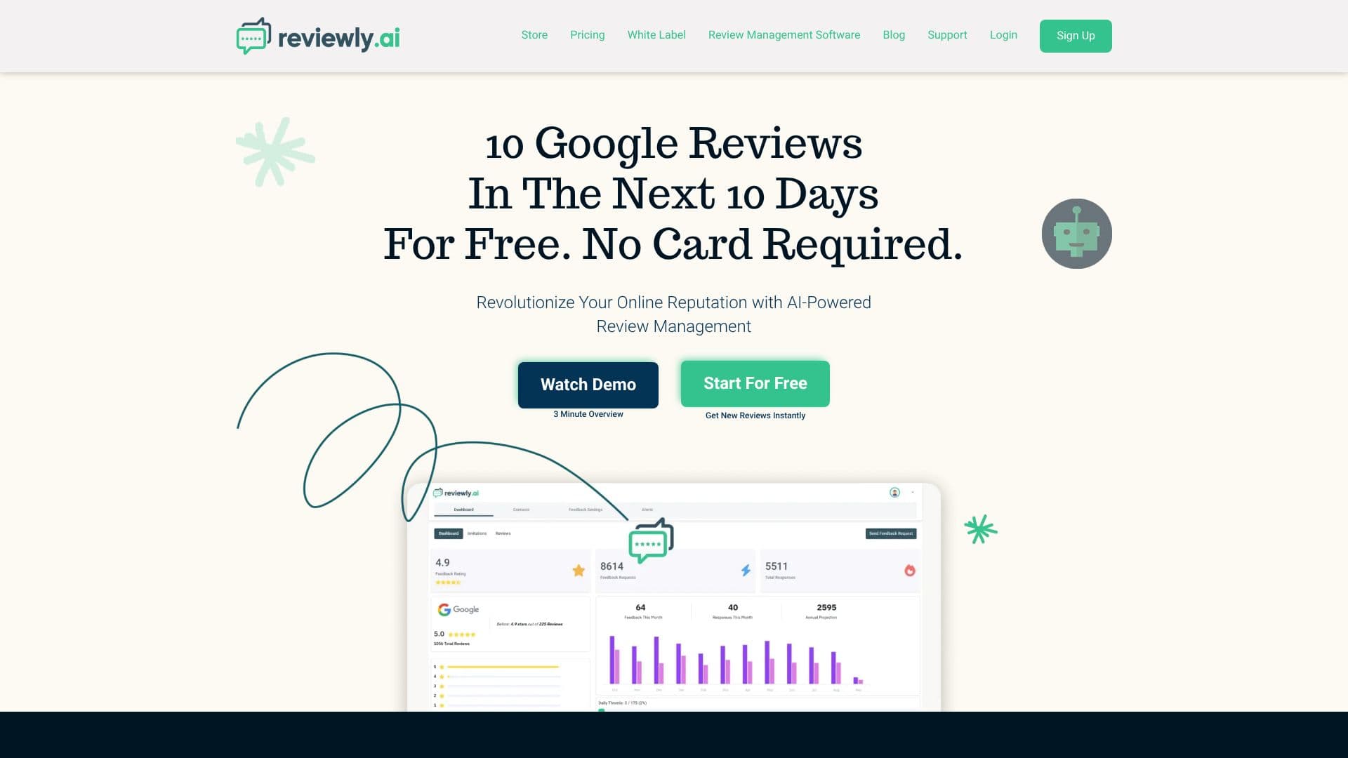 Screenshot von Reviewly | KI-Management von Google-Bewertungen