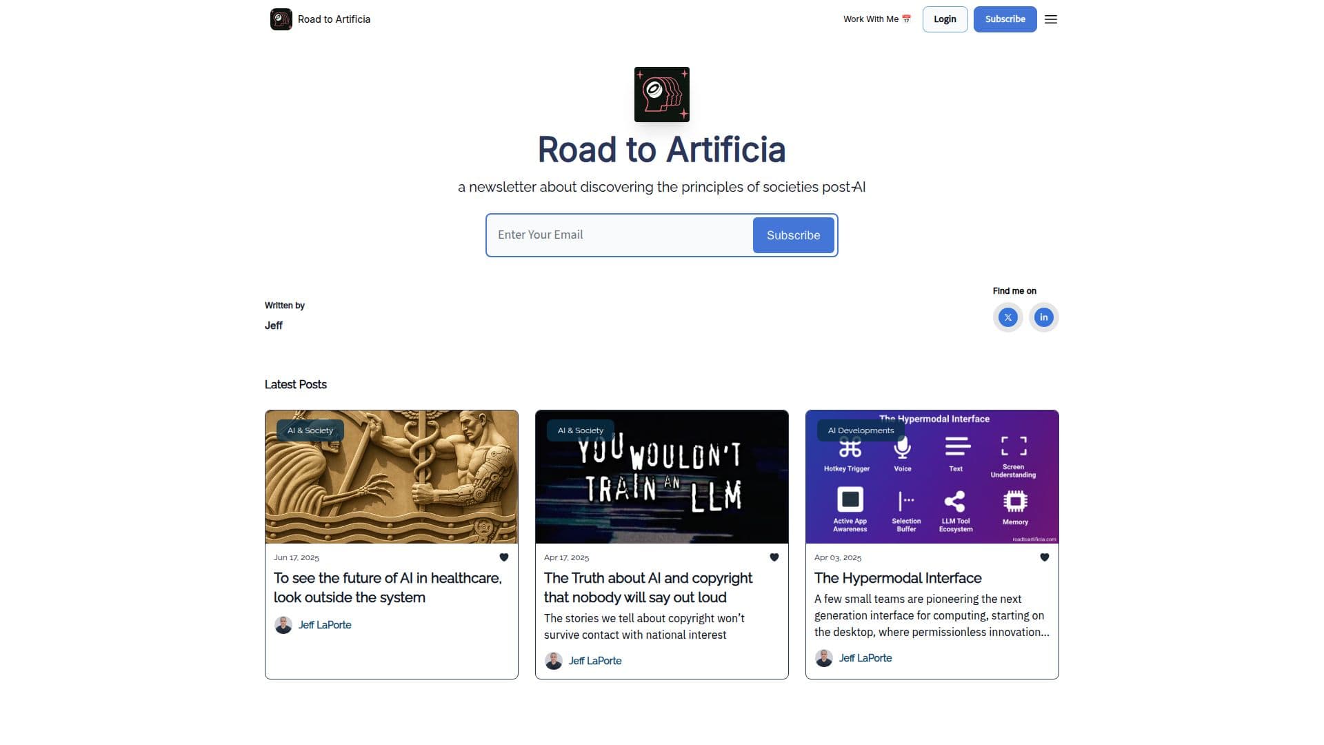 Road to Artificia Newsletter screenshot