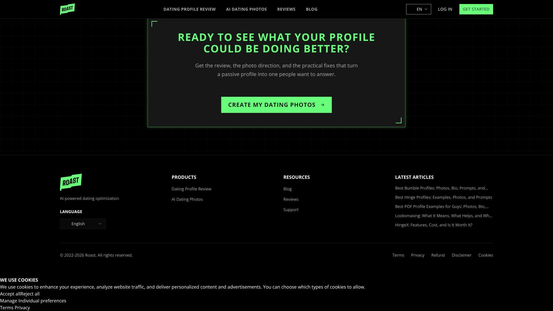ROAST - Dating Profile Optimizer screenshot