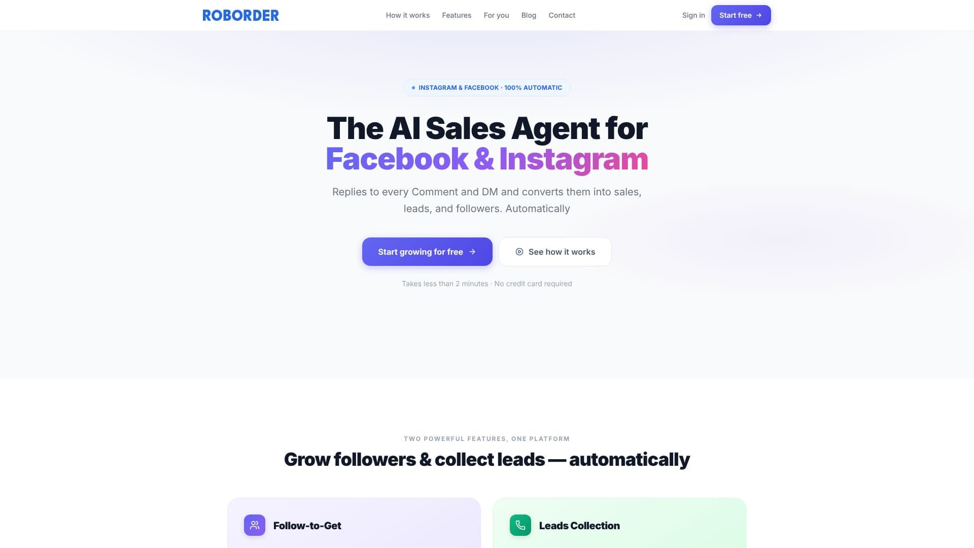 Roborder — Instagram & Facebook Automation screenshot