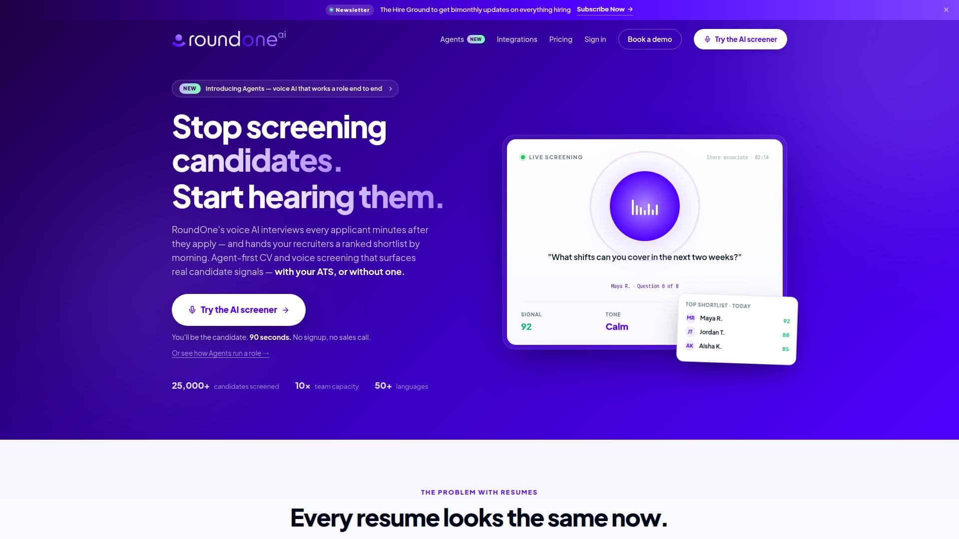 Agents de Recrutement RoundOne AI screenshot
