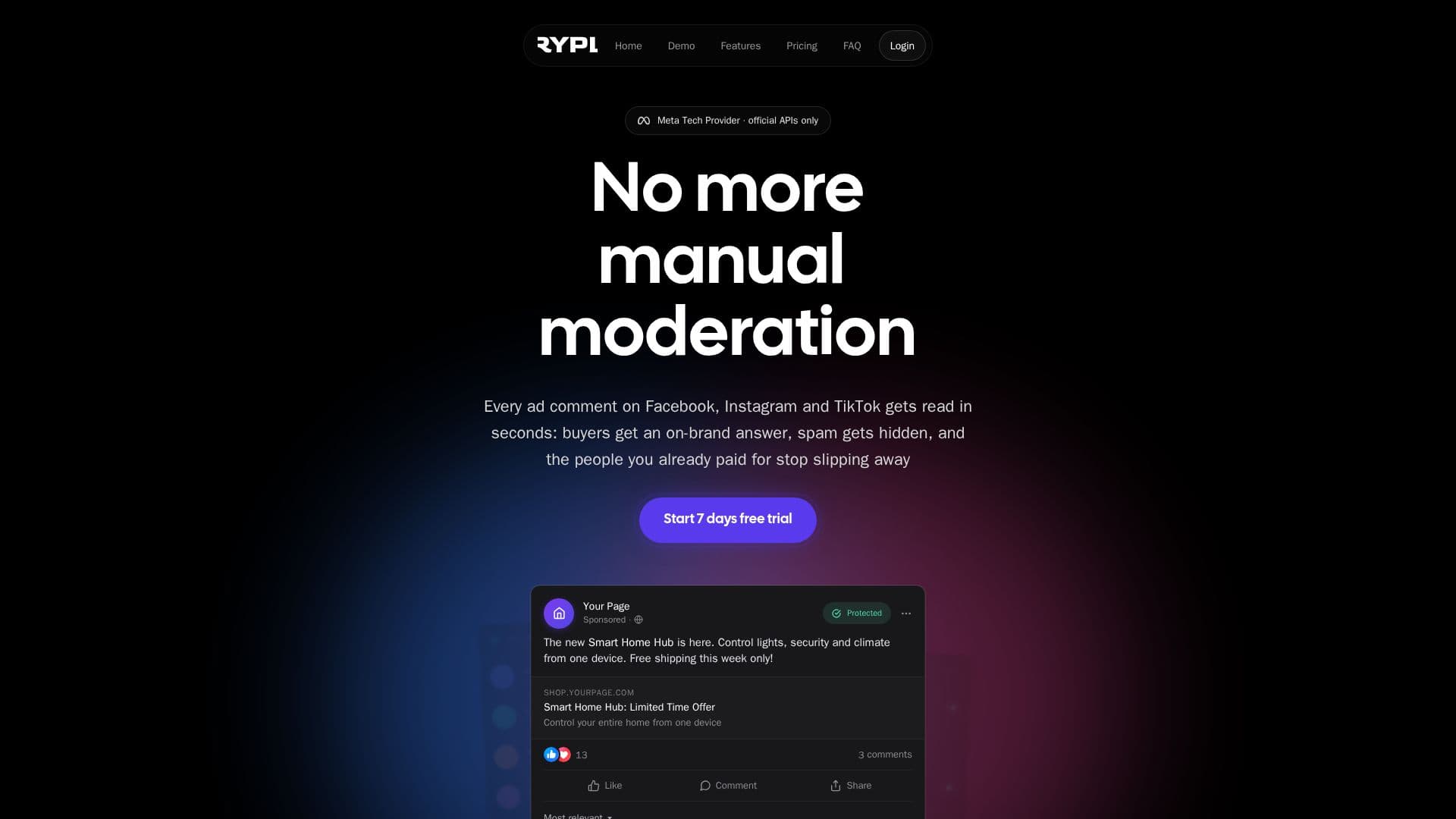 Rypl — AI Ad Comment Management screenshot