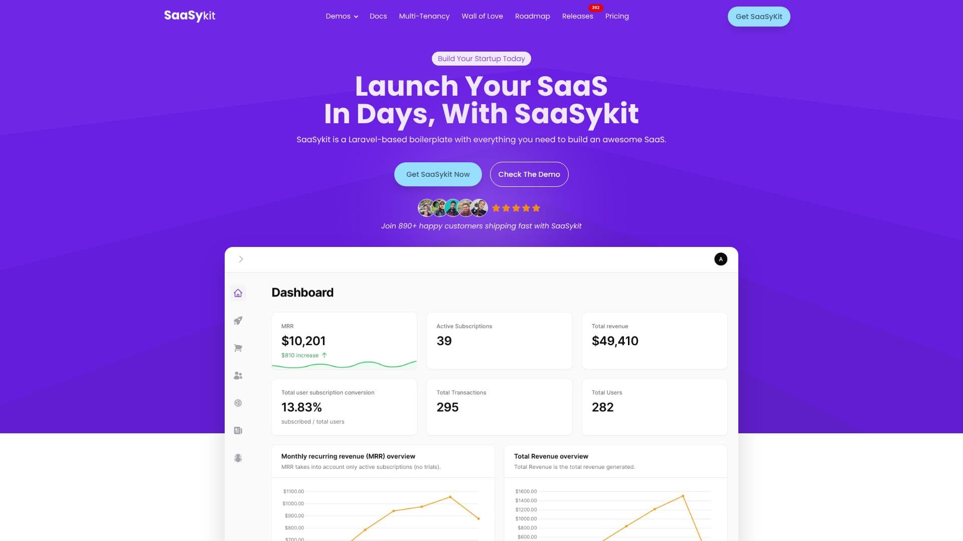 Capture d’écran de SaaSykit - Kit de démarrage SaaS pour Laravel