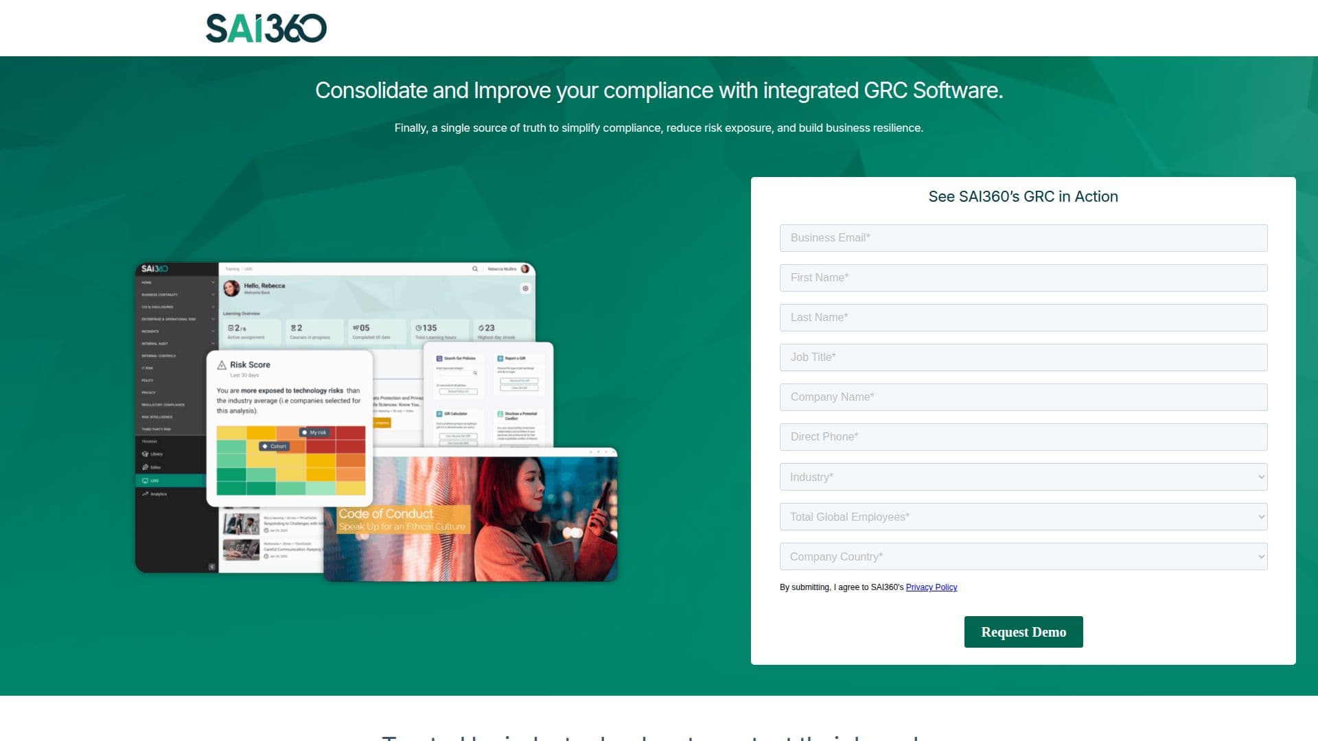 SAI360 GRC Compliance Software screenshot