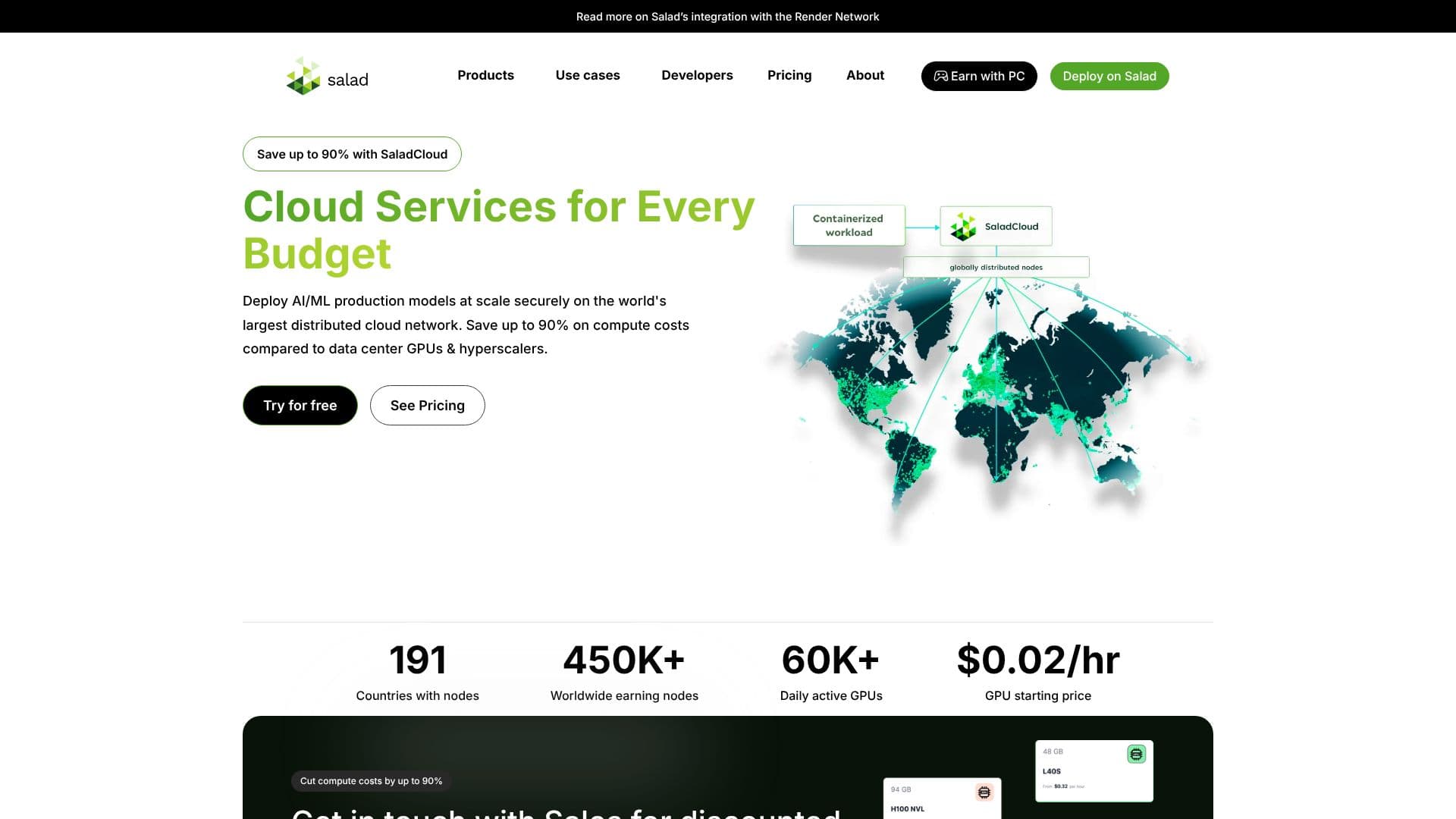Salad Distributed GPU Cloud screenshot