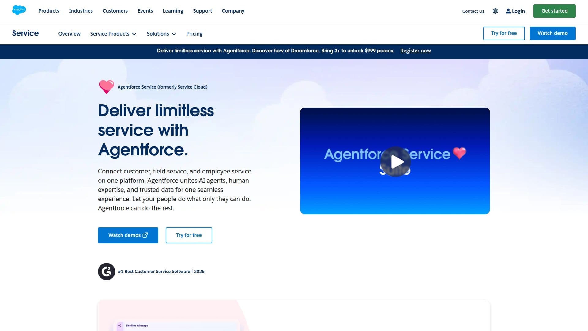 Captura de pantalla de Software de Atención al Cliente de Salesforce