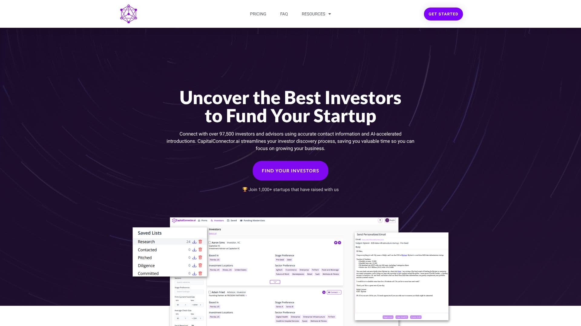 Screenshot von CapitalConnector.ai