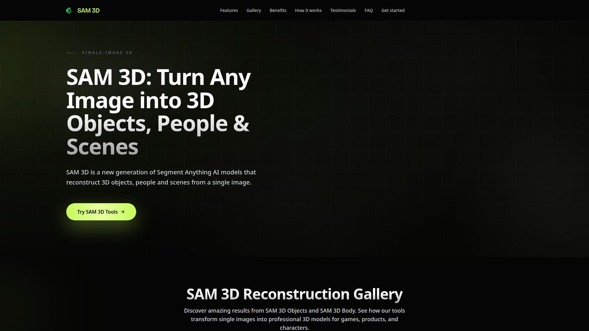 SAM 3D screenshot