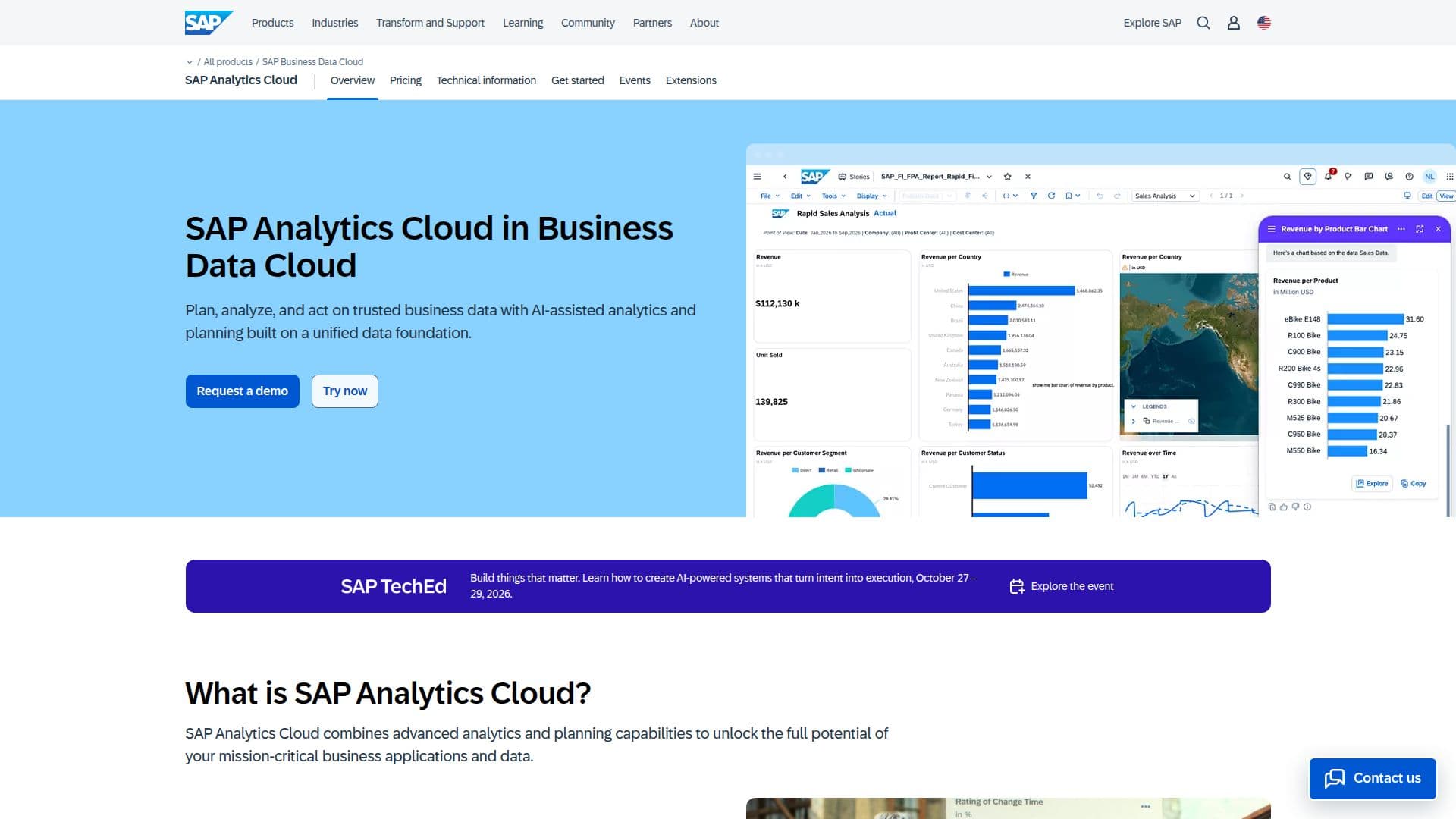 Screenshot von SAP Analytics Cloud