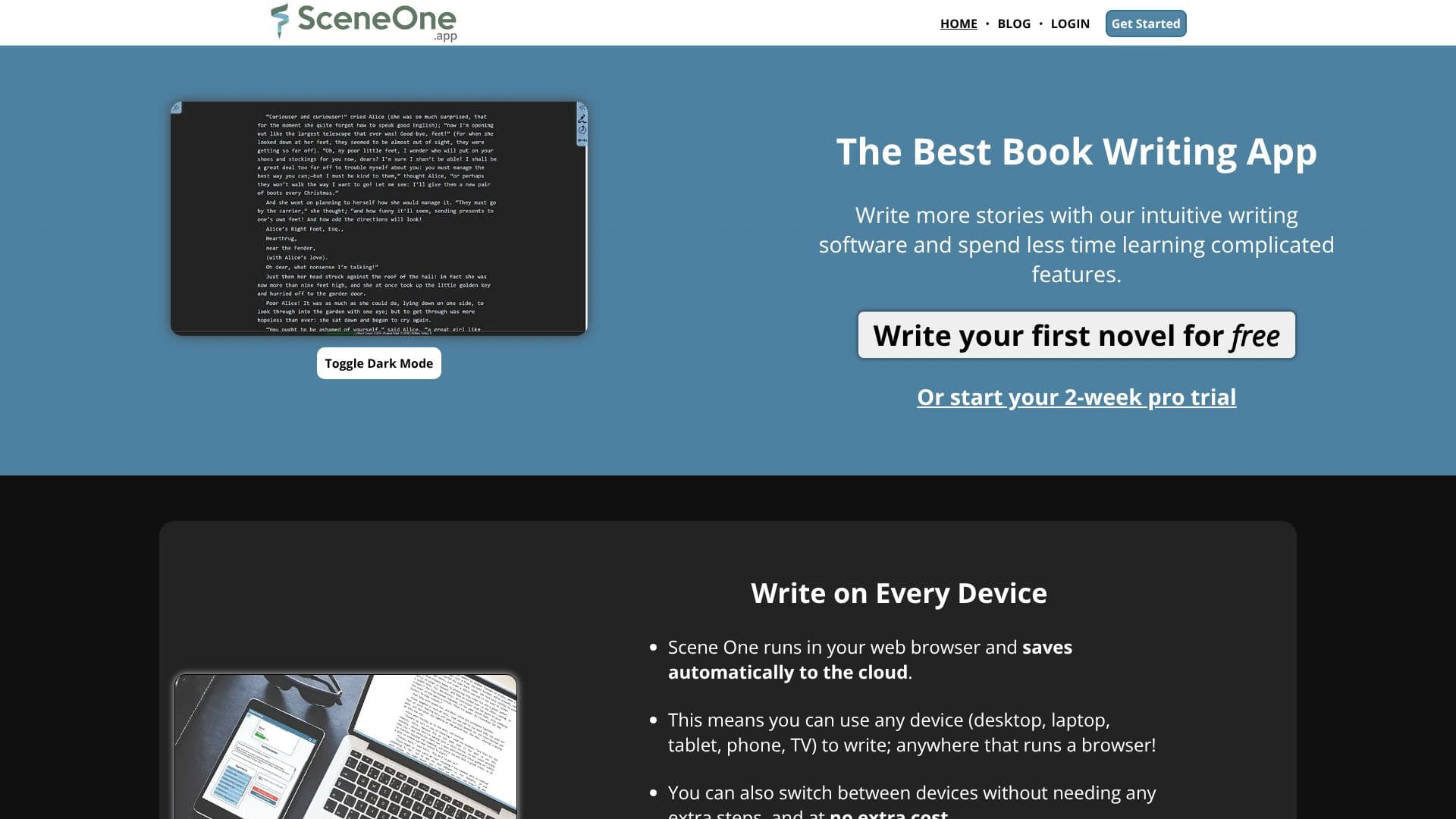 Captura de pantalla de Software de Escritura Scene One