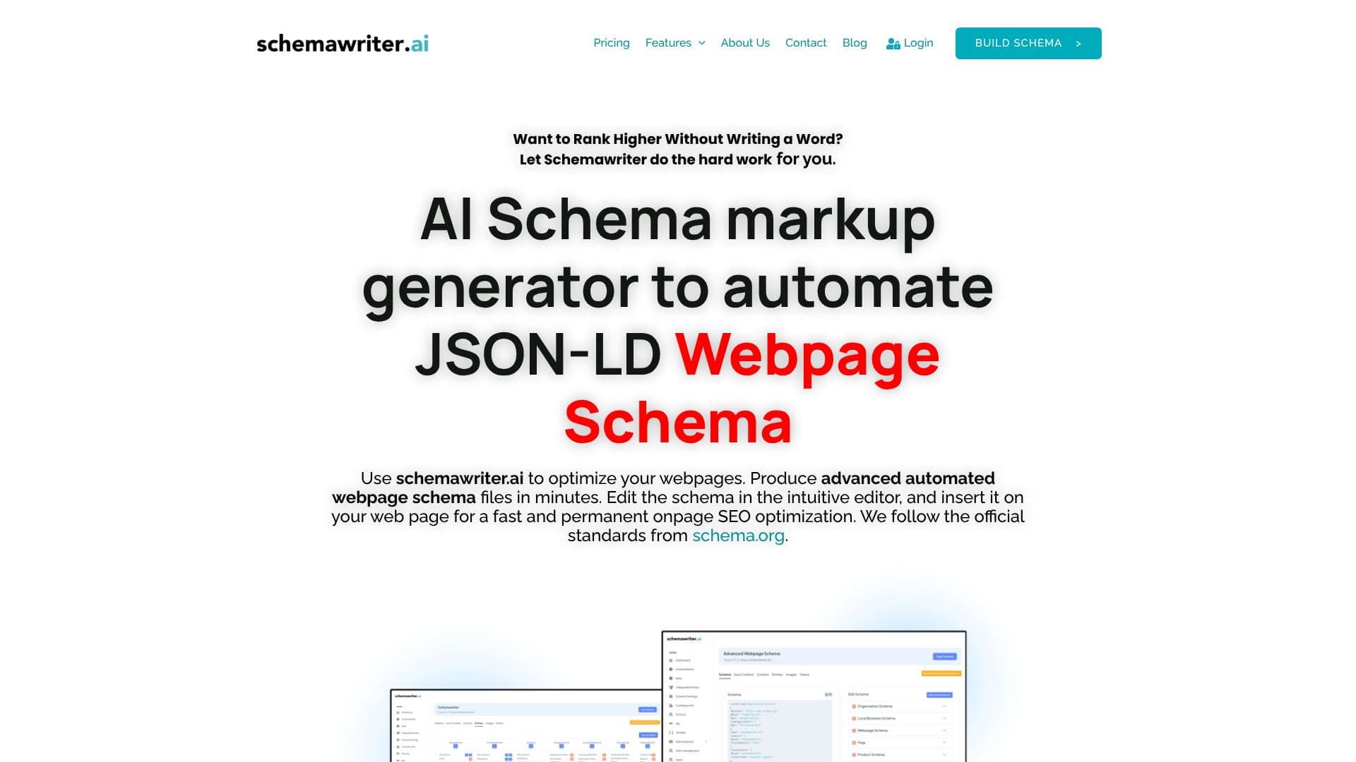 Screenshot von Schemawriter.ai