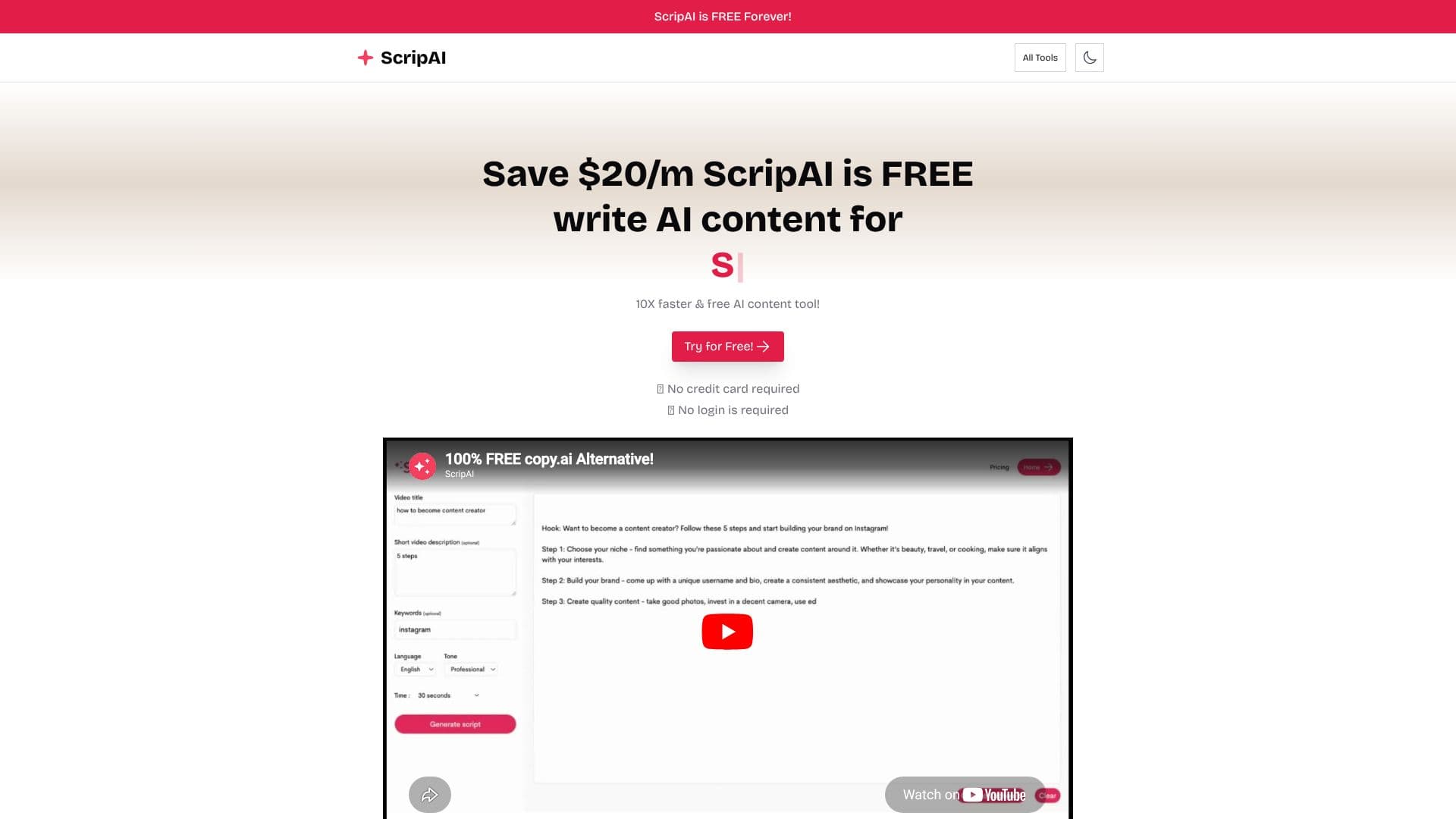 ScripAI screenshot