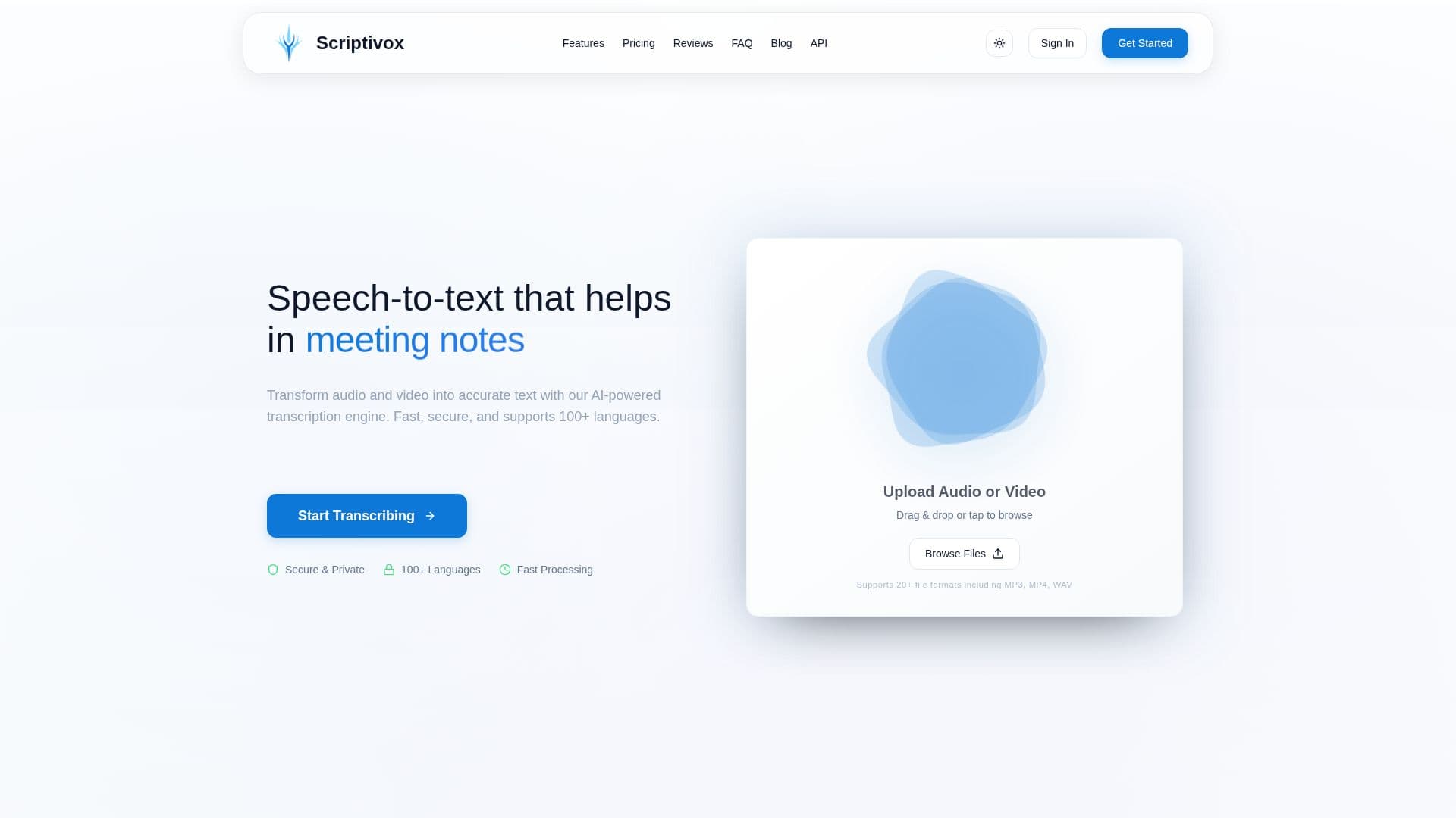 Scriptivox AI Transcription screenshot