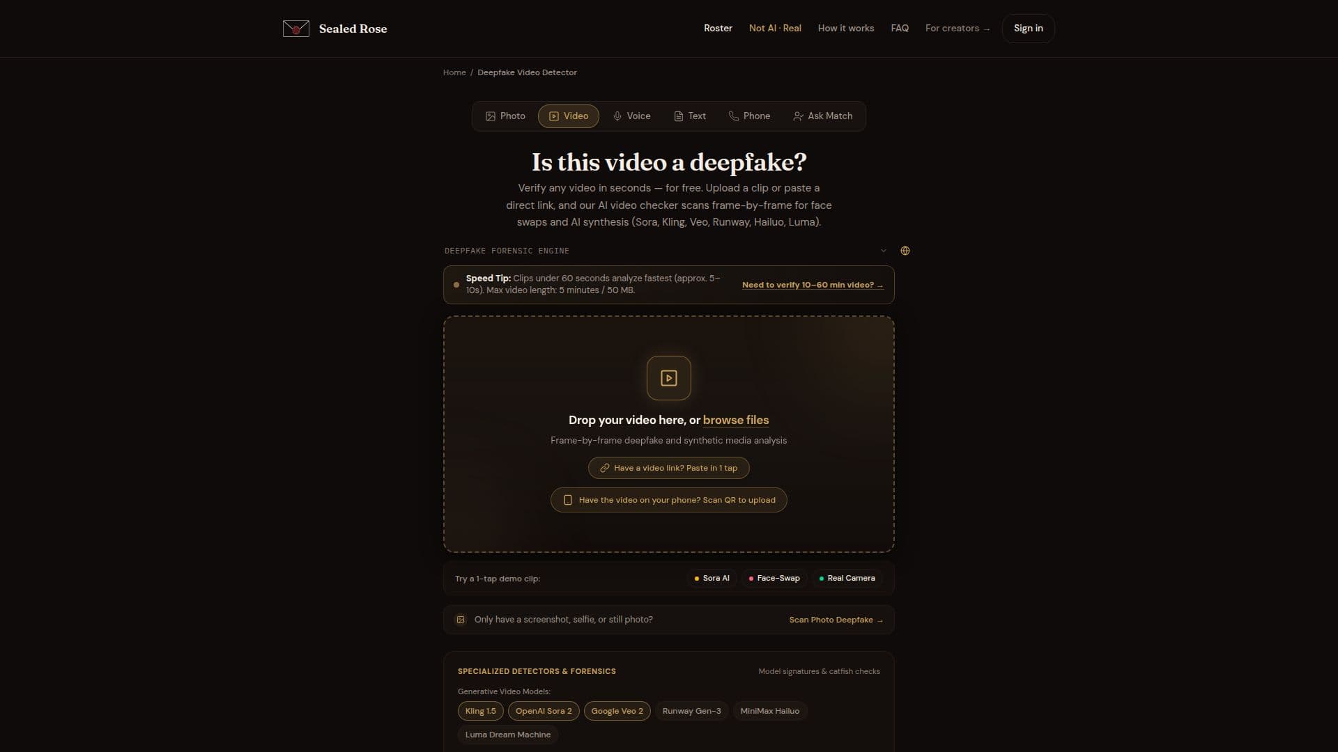 كاشف فيديوهات ديب فايك سيلد روز screenshot