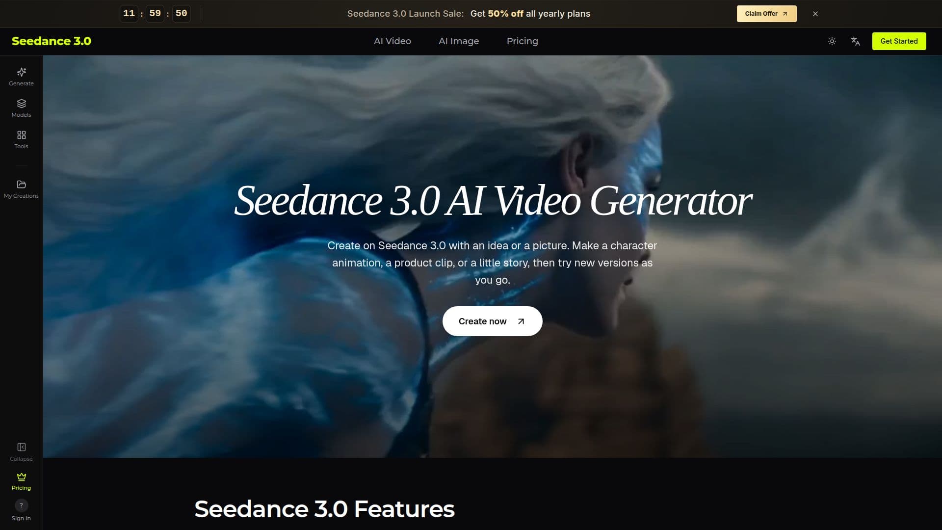 Screenshot von Seedance 3.0