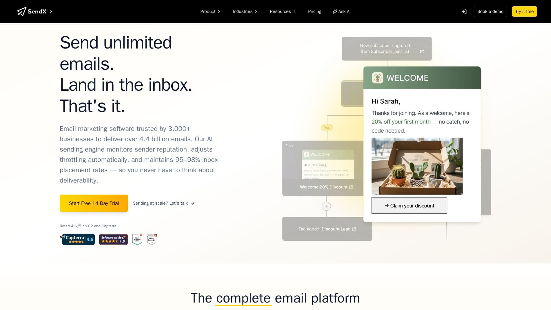 Capture d’écran de SendX : Logiciel de Marketing par Email