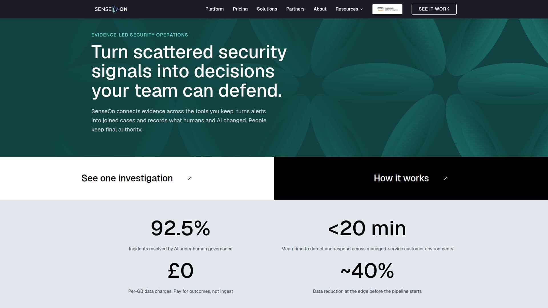 SenseOn Security Platform screenshot