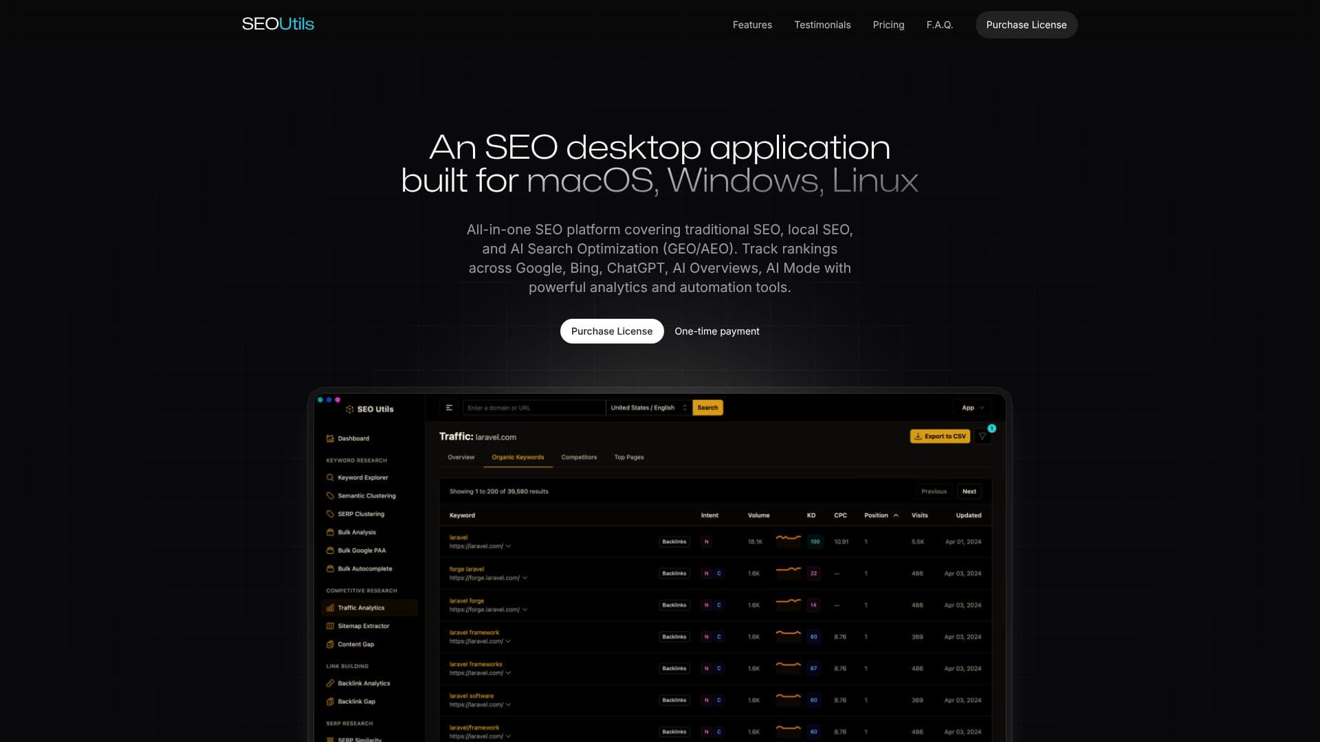 Screenshot von SEO Utils