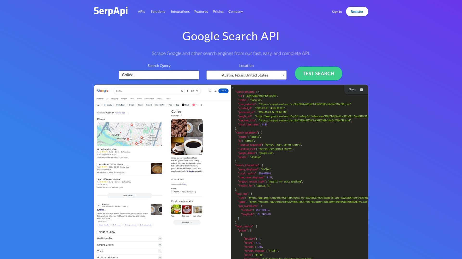SerpApi: Google Search API screenshot