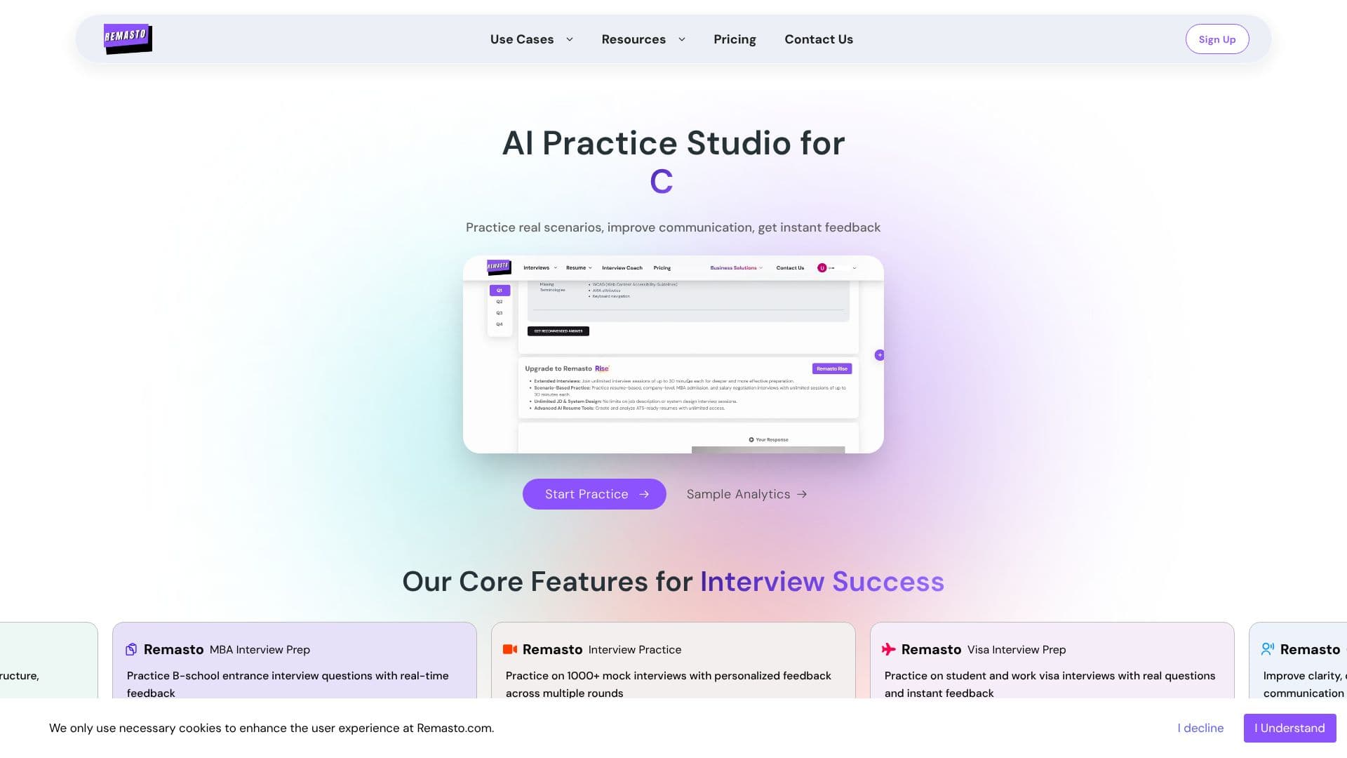 Capture d’écran de Remasto AI Interview Prep