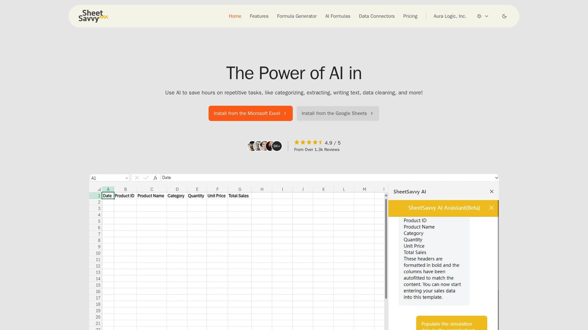 SheetSavvy AI 스크린샷