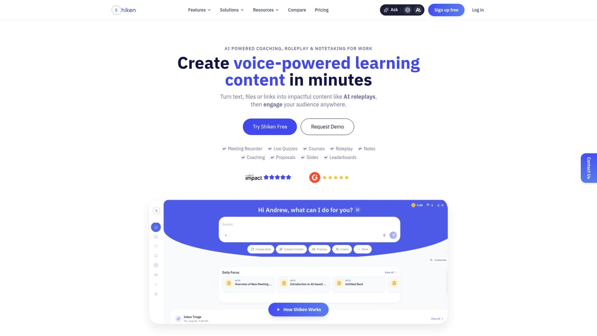 Shiken | AI Coaching Platform screenshot