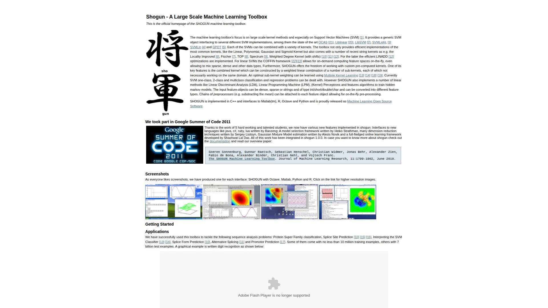 Shogun Machine Learning Toolbox screenshot