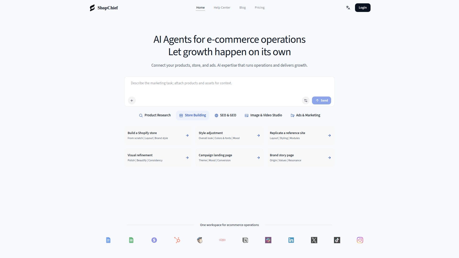 ShopChief — Agente de IA para Vendedores de Comercio Electrónico Global screenshot