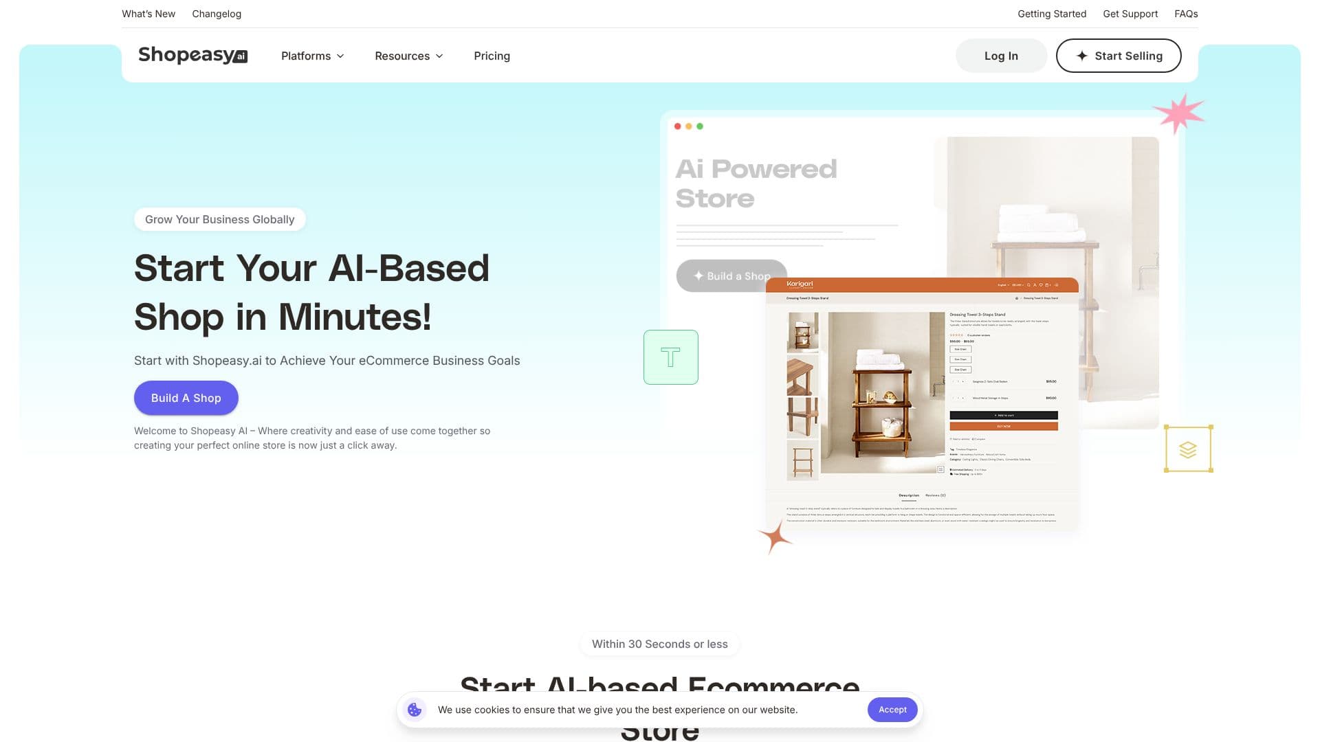 Shopeasy AI 스토어 빌더 스크린샷
