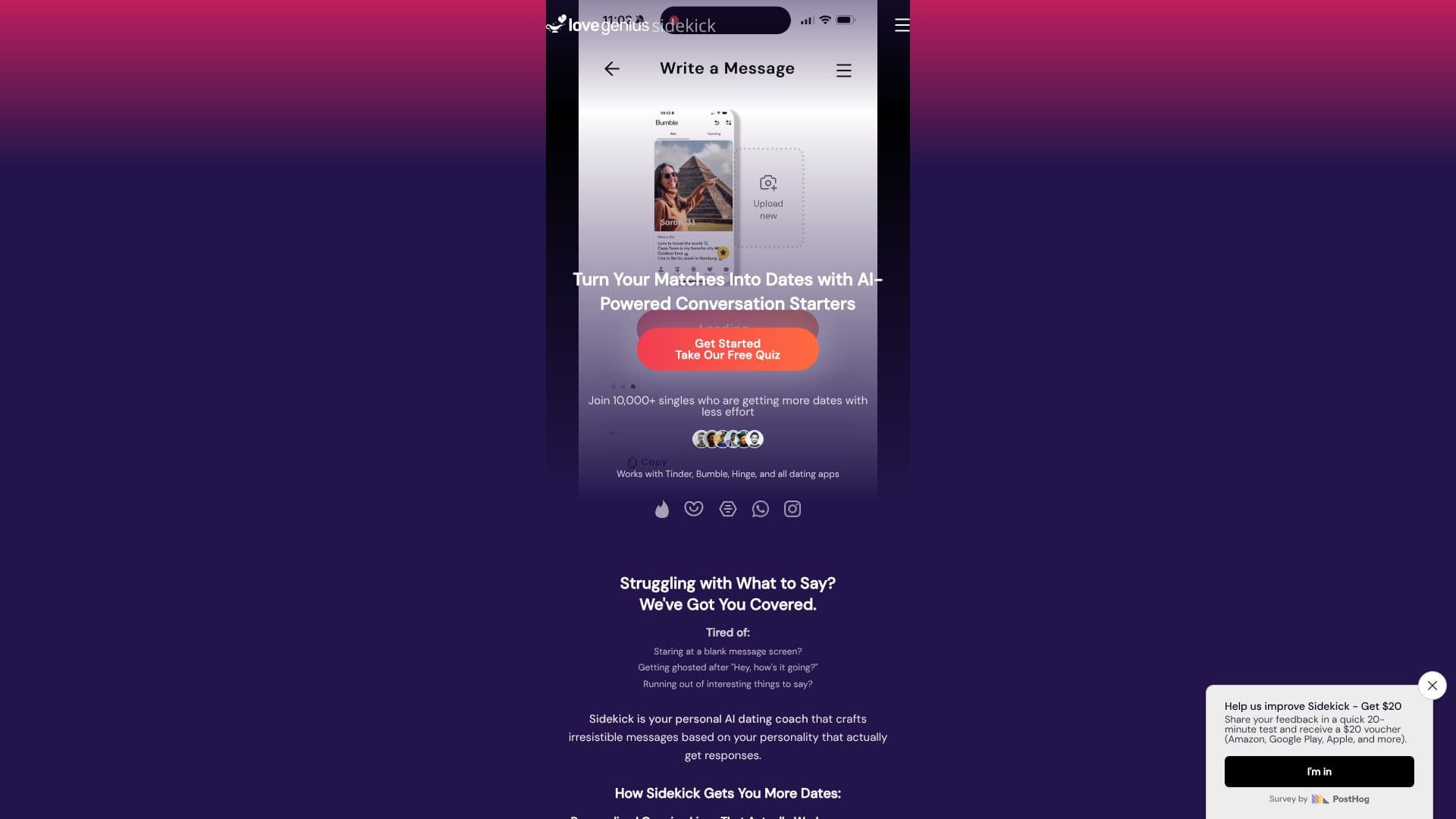 لقطة شاشة لـ LoveGenius Sidekick