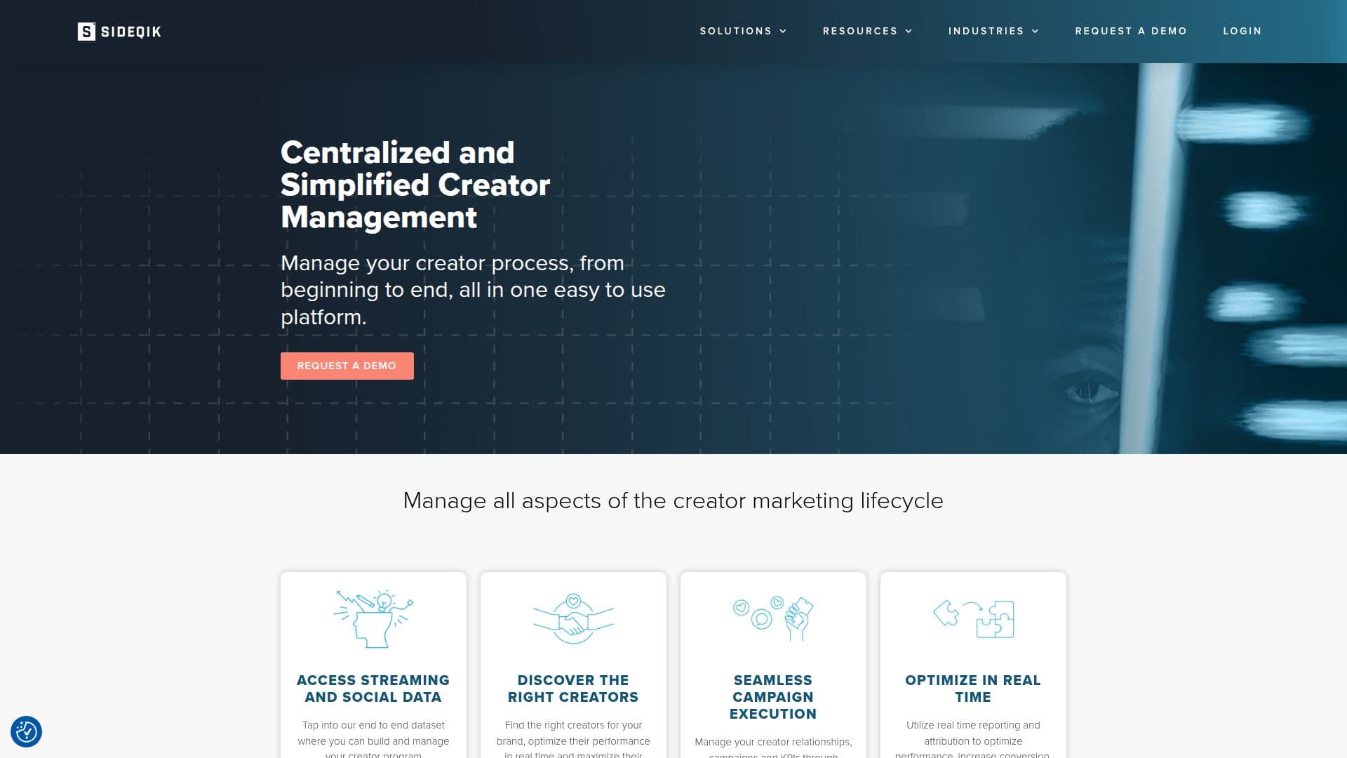 Sideqik Creator Marketing Platform screenshot