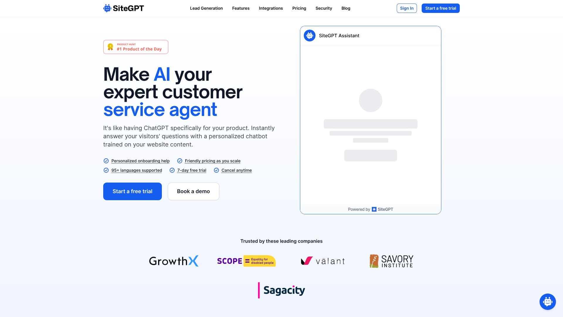 لقطة شاشة لـ SiteGPT