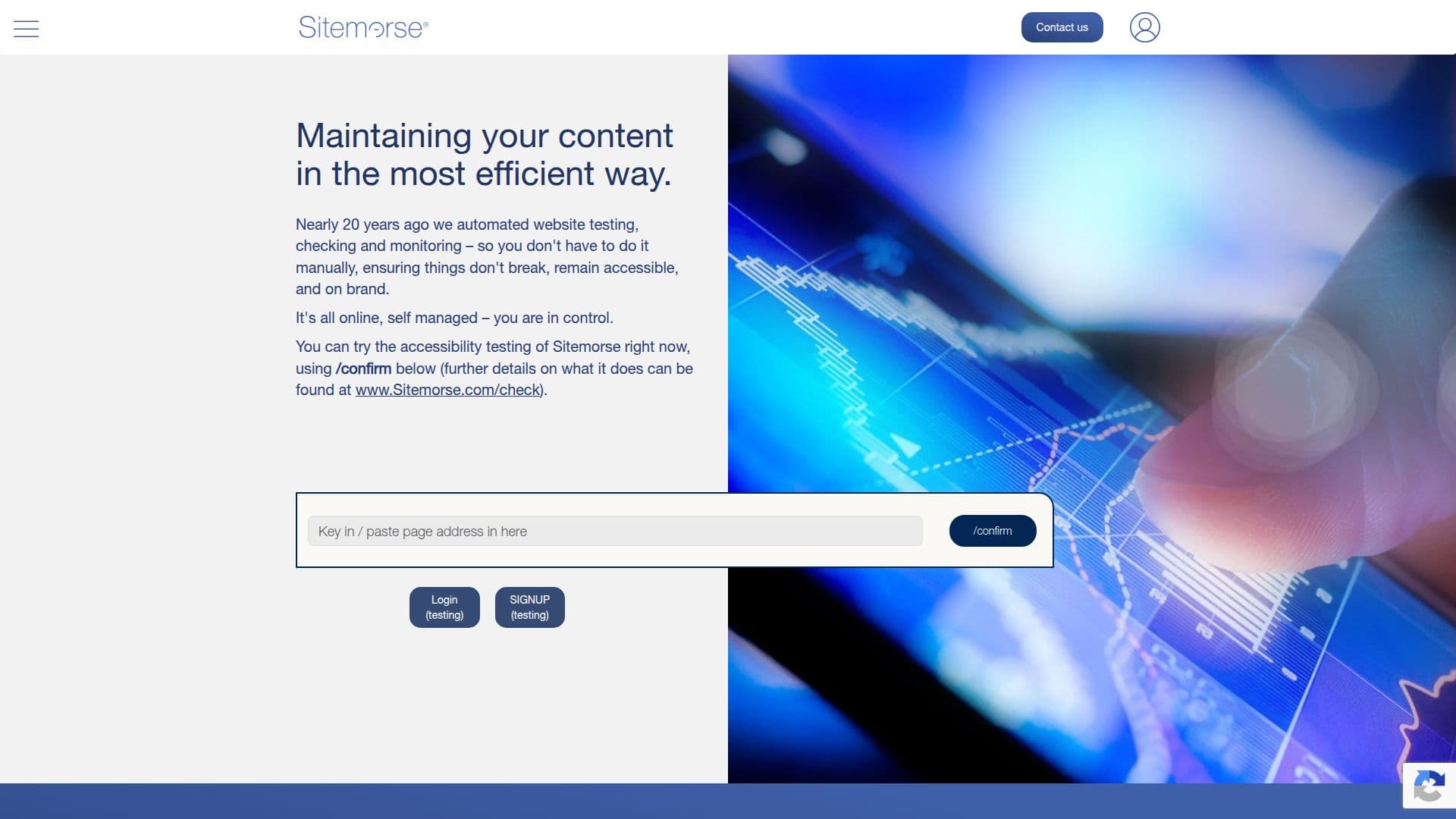Sitemorse Website Compliance Tool screenshot