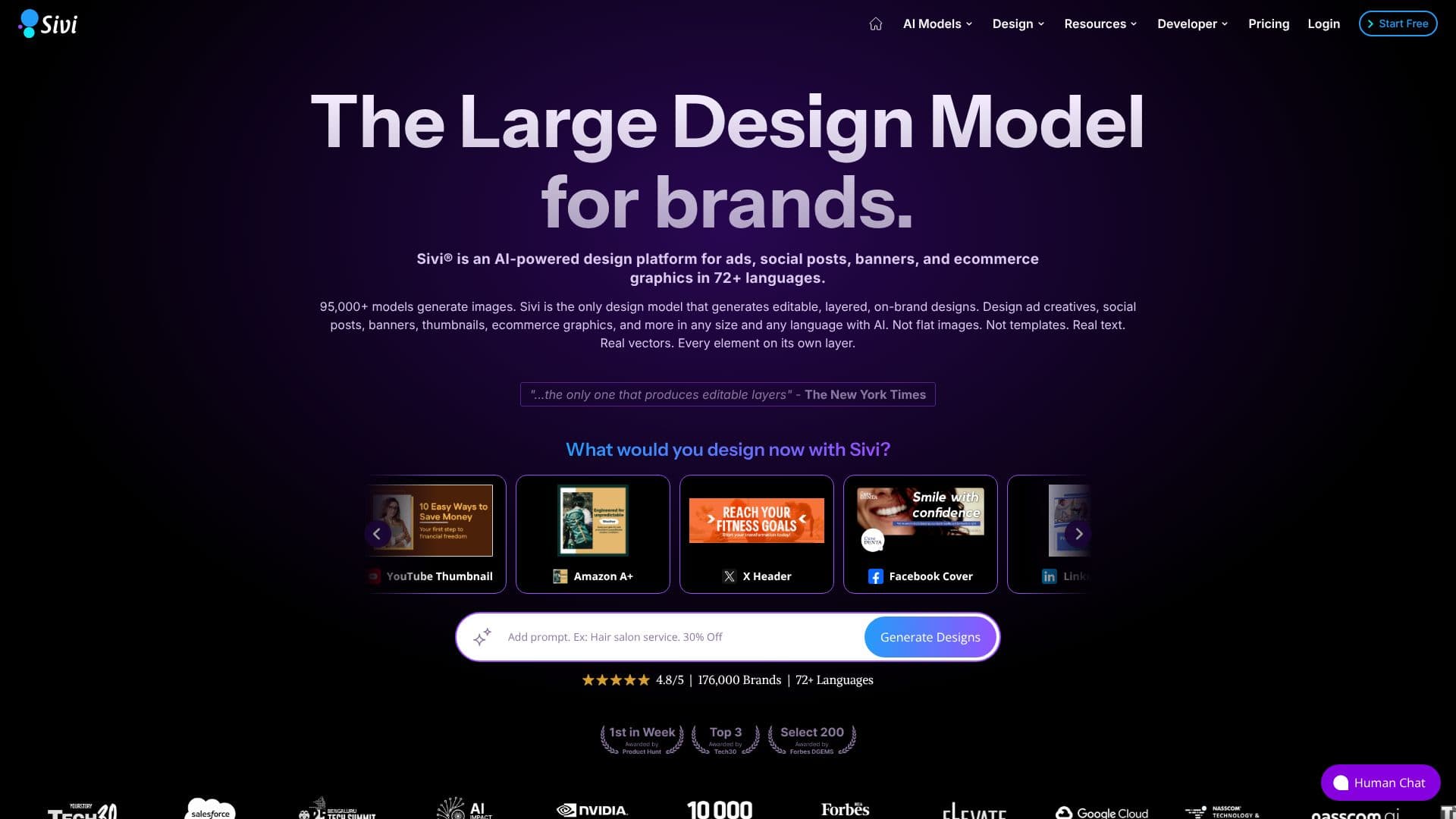 Screenshot von Sivi: KI-Designplattform